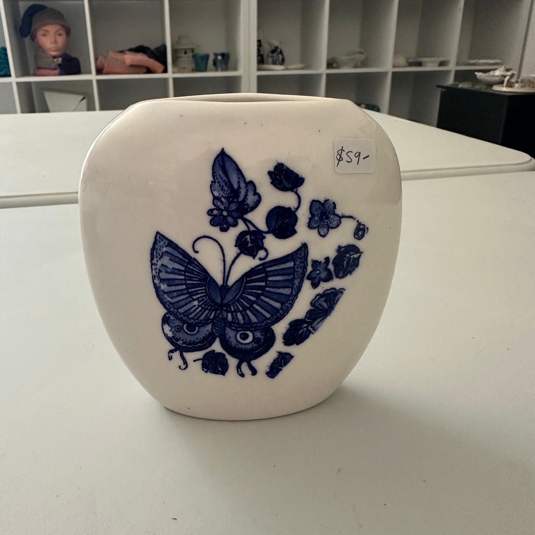 Pillow Vase, Porcelain Handcrafted.