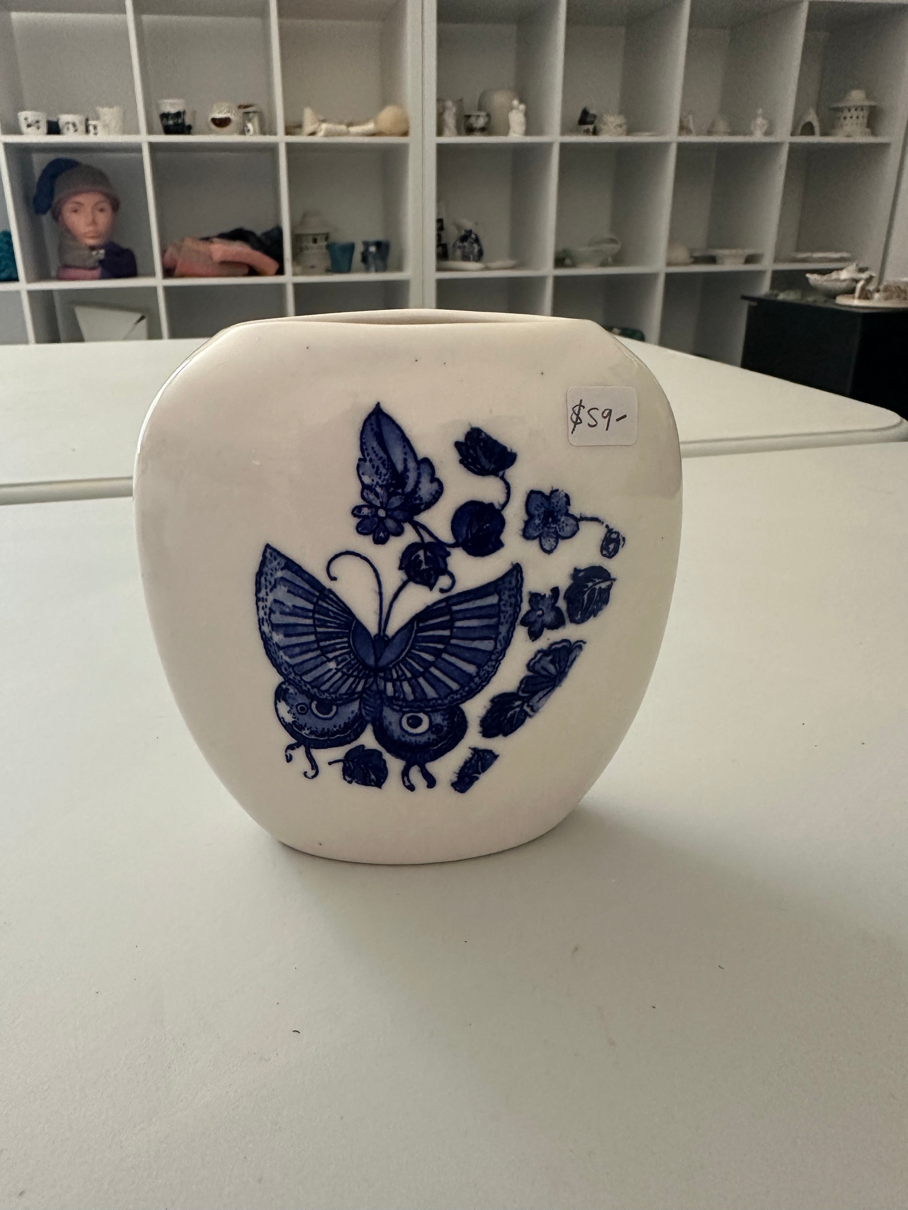 Pillow Vase, Porcelain Handcrafted.