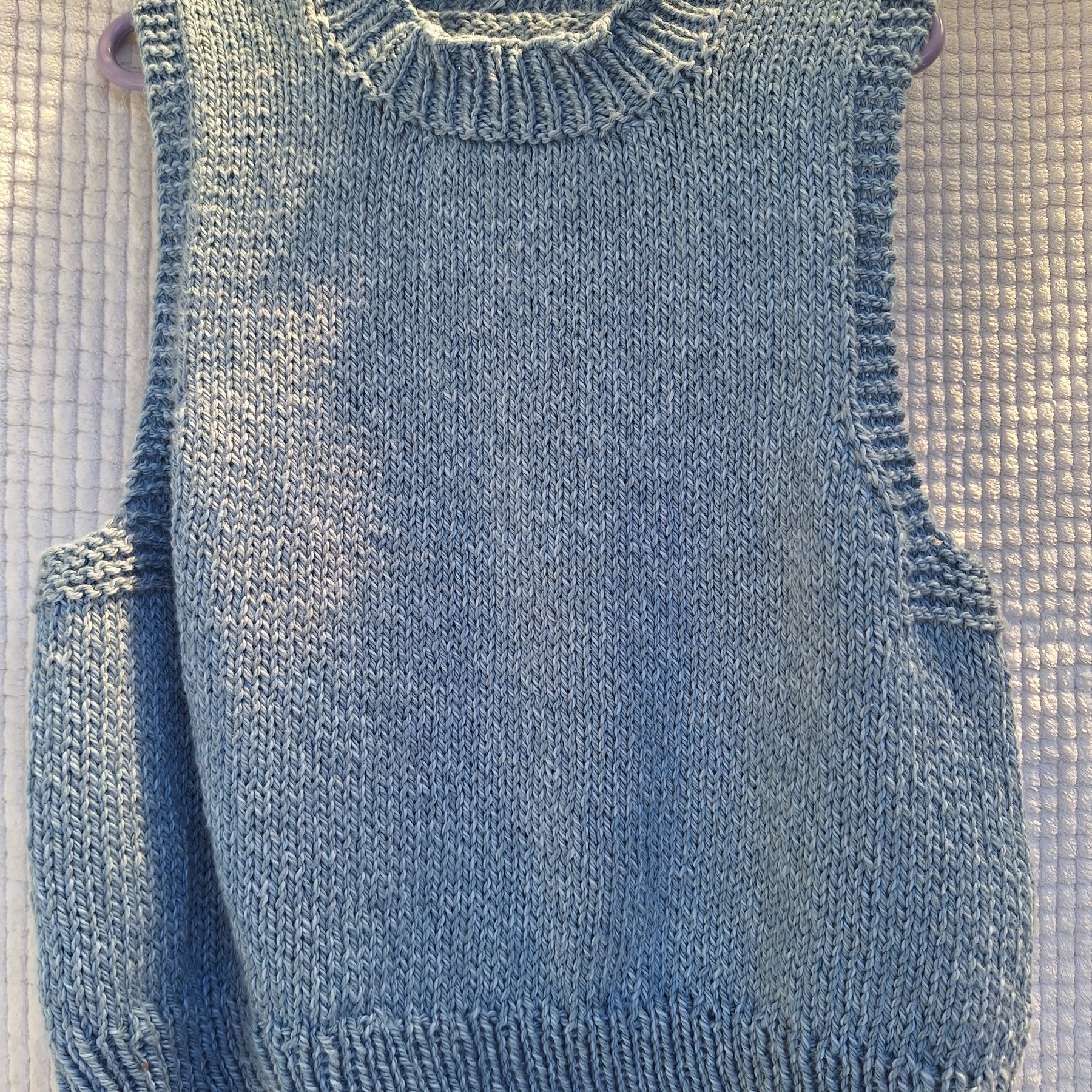 Handknitted Child's Between Seasons Vest Sz 4-6 Yrs