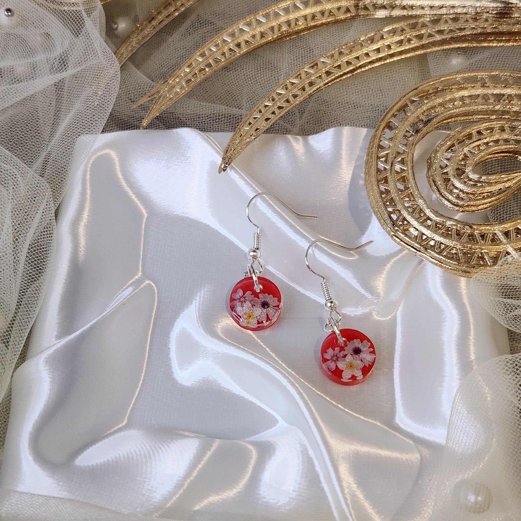 Floral drop earrings
