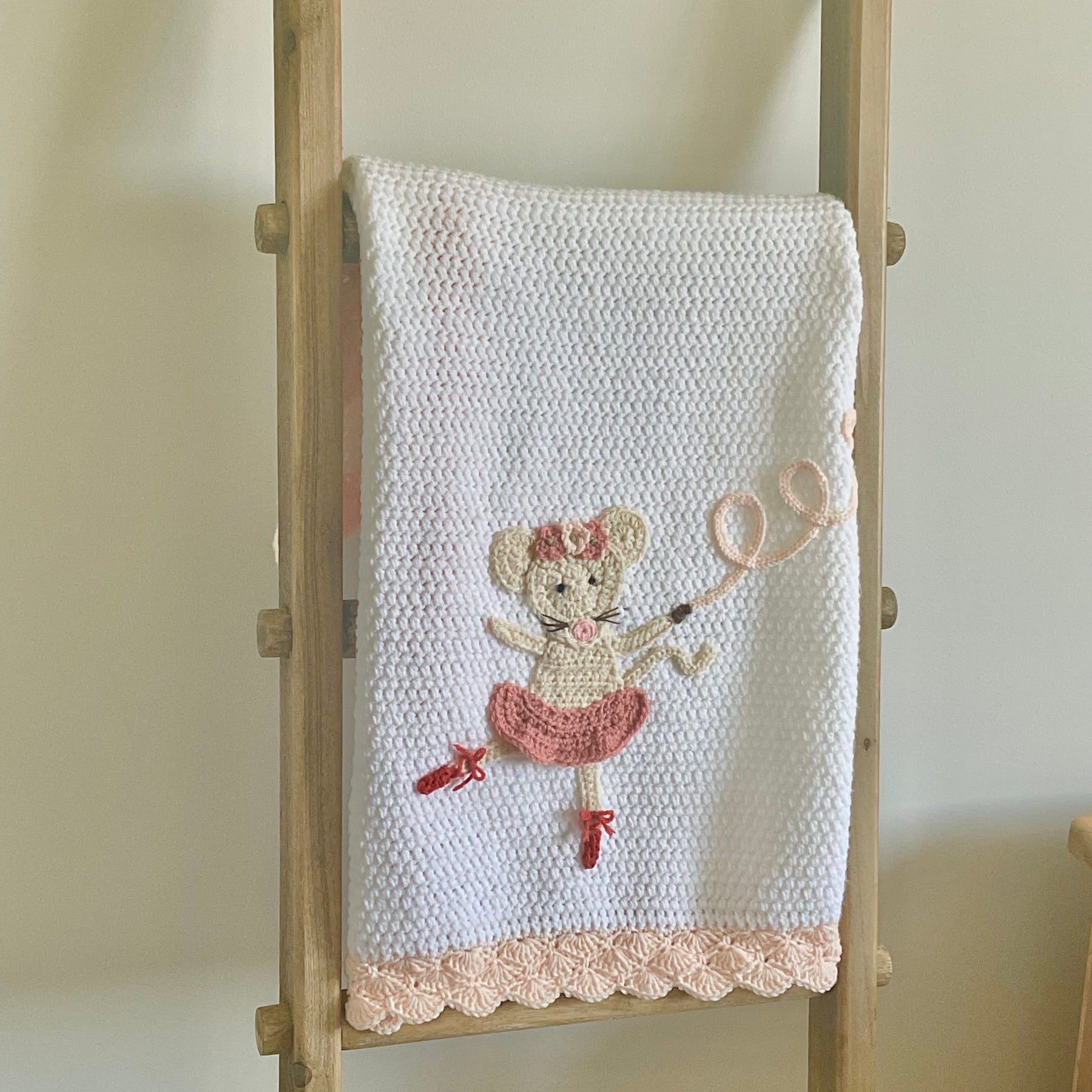 Ballerina Mouse Baby Blanket