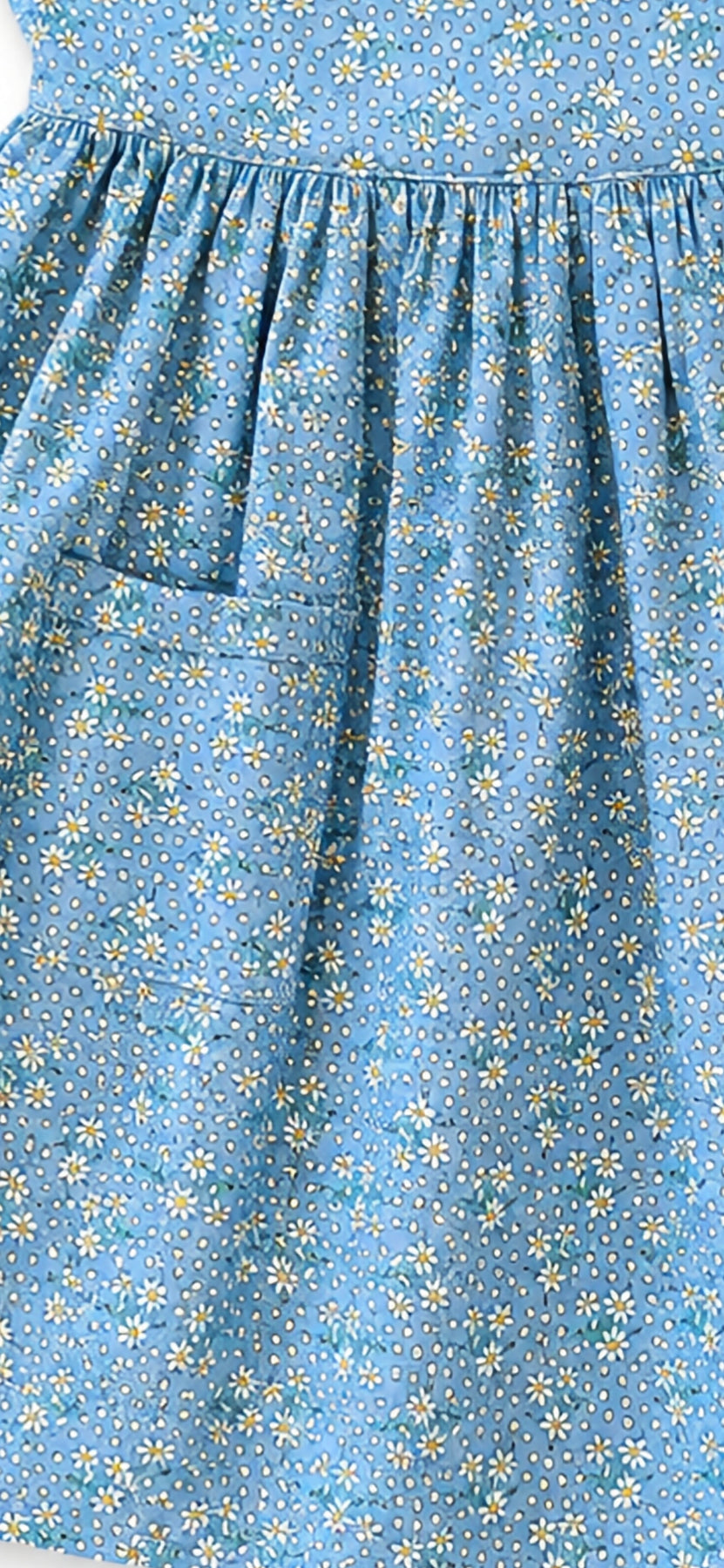 Blue Daisy Flutter Sleeve Handmade