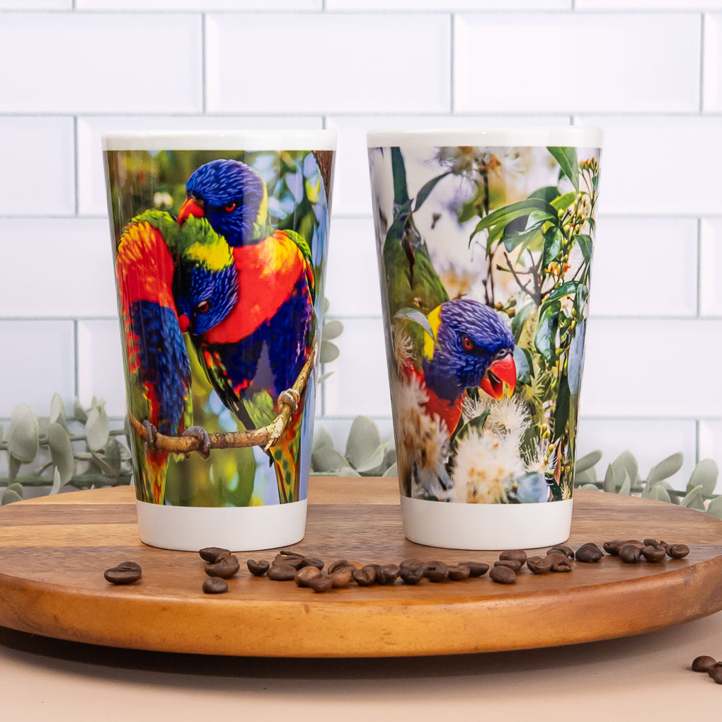 Rainbow Lorikeet - Latte / Coffee Mugs - Native Australian Birds
