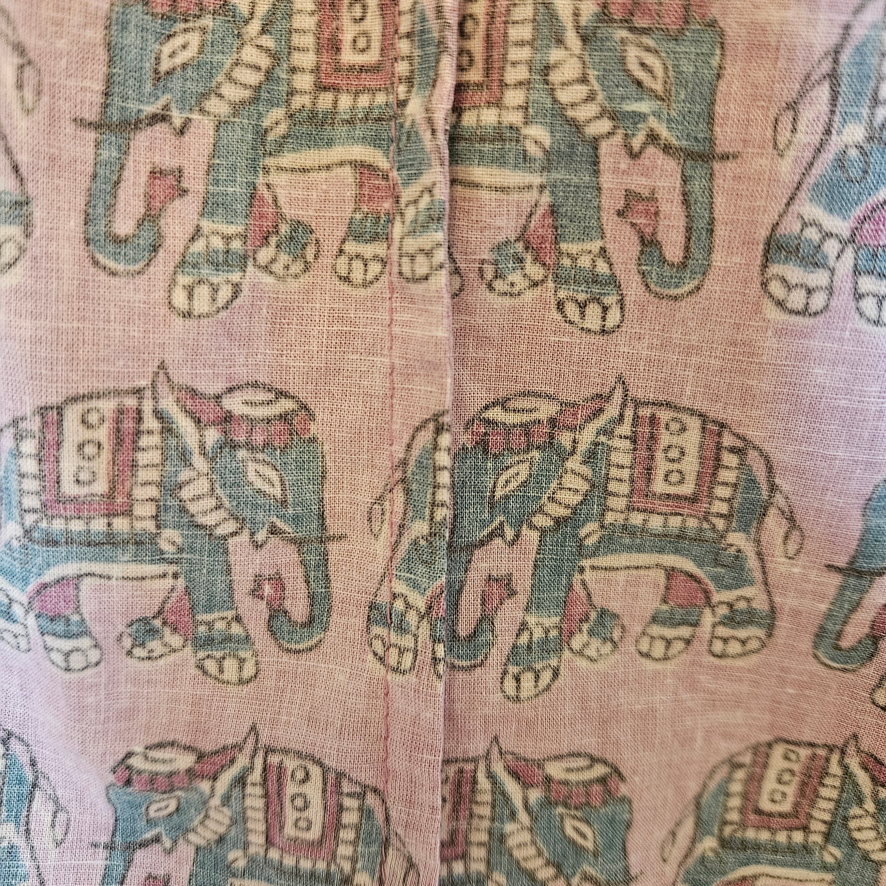Dressing Gown 100% Cotton Pink Elephants