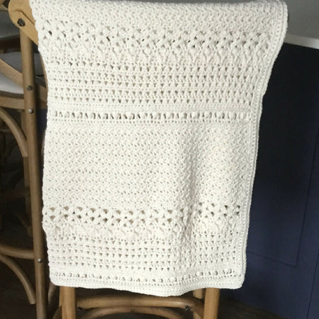 Baby Blanket 100%Australian Cotton Hand Crochet