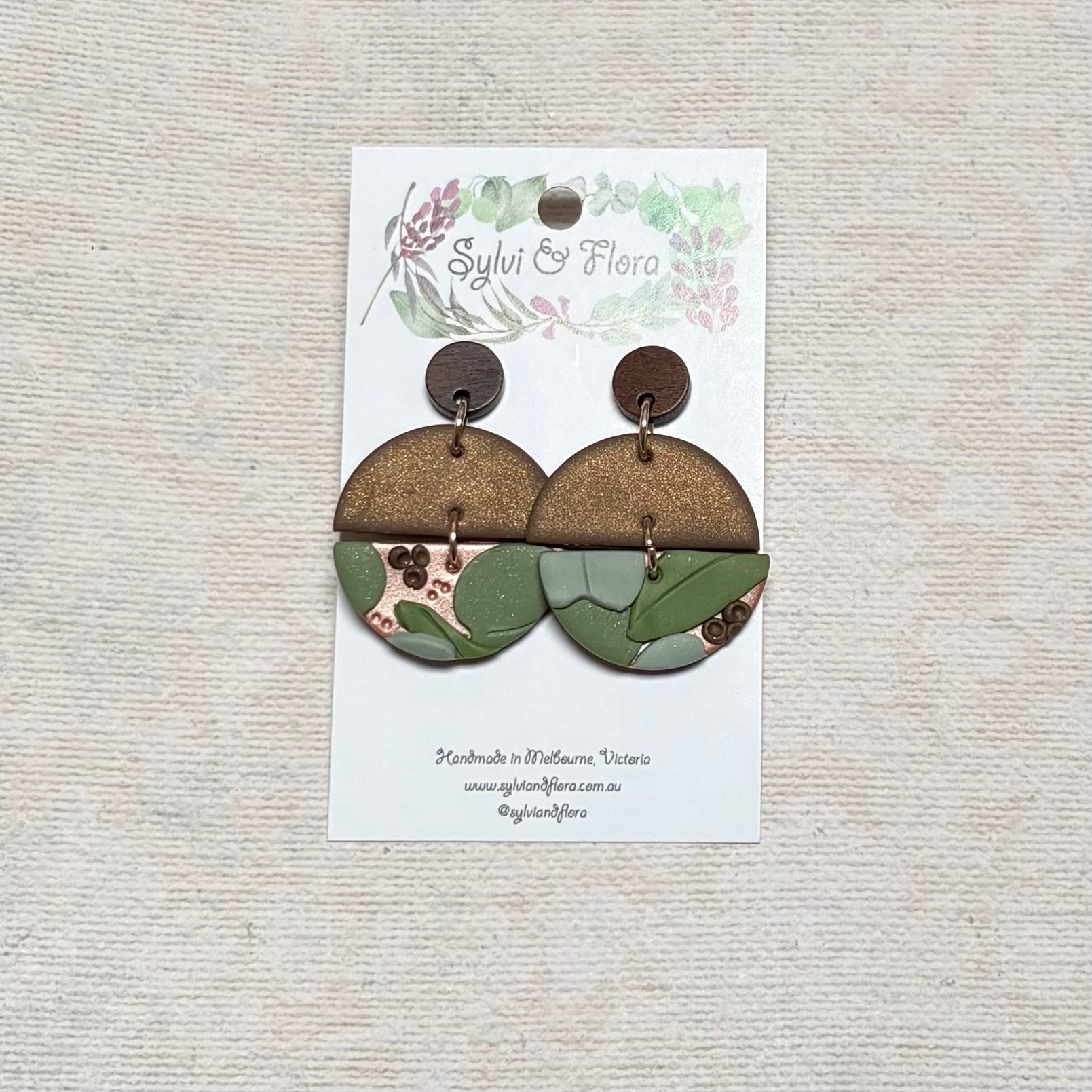 Eucalypts Earrings - Round, various sizes