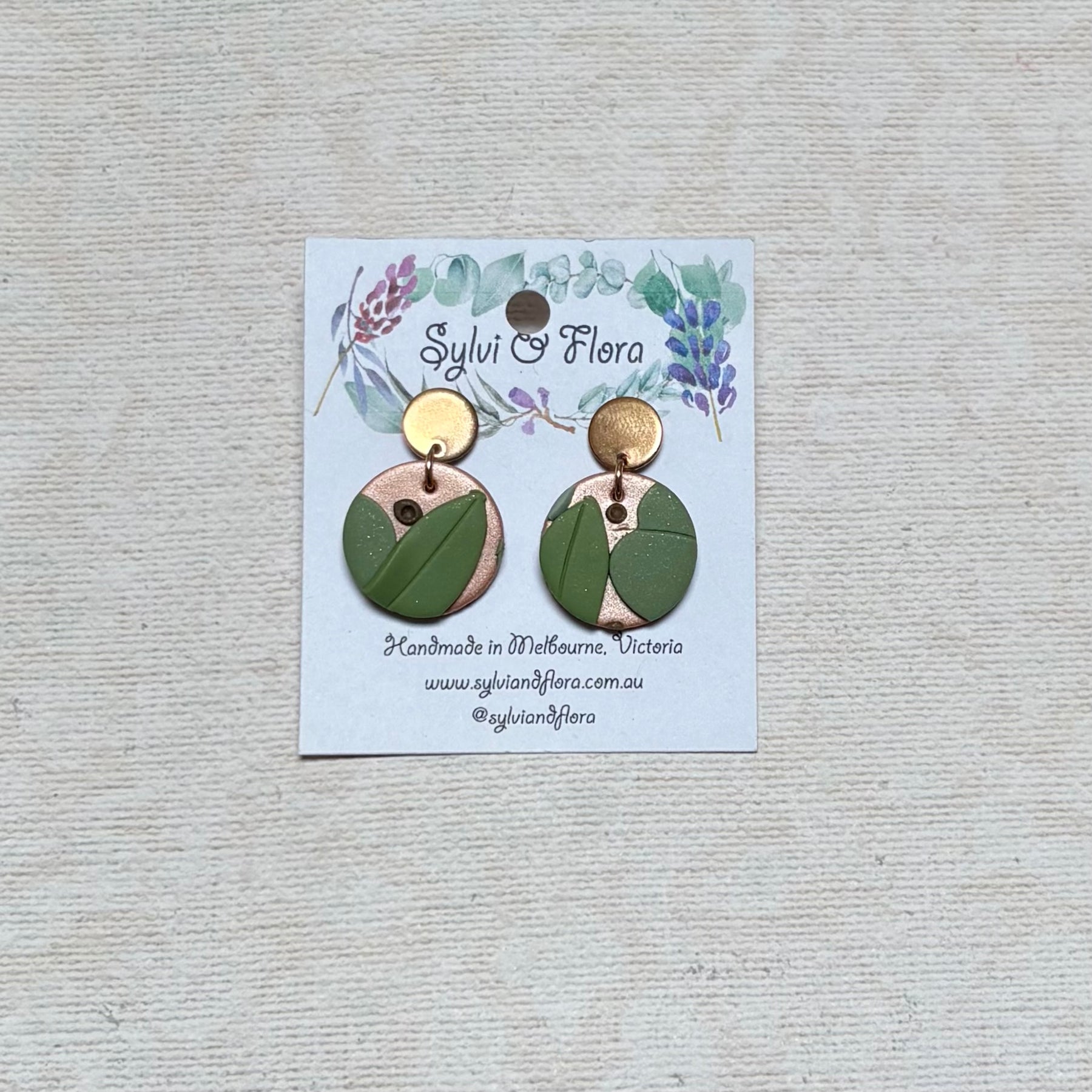 Eucalypts Earrings - Round, various sizes