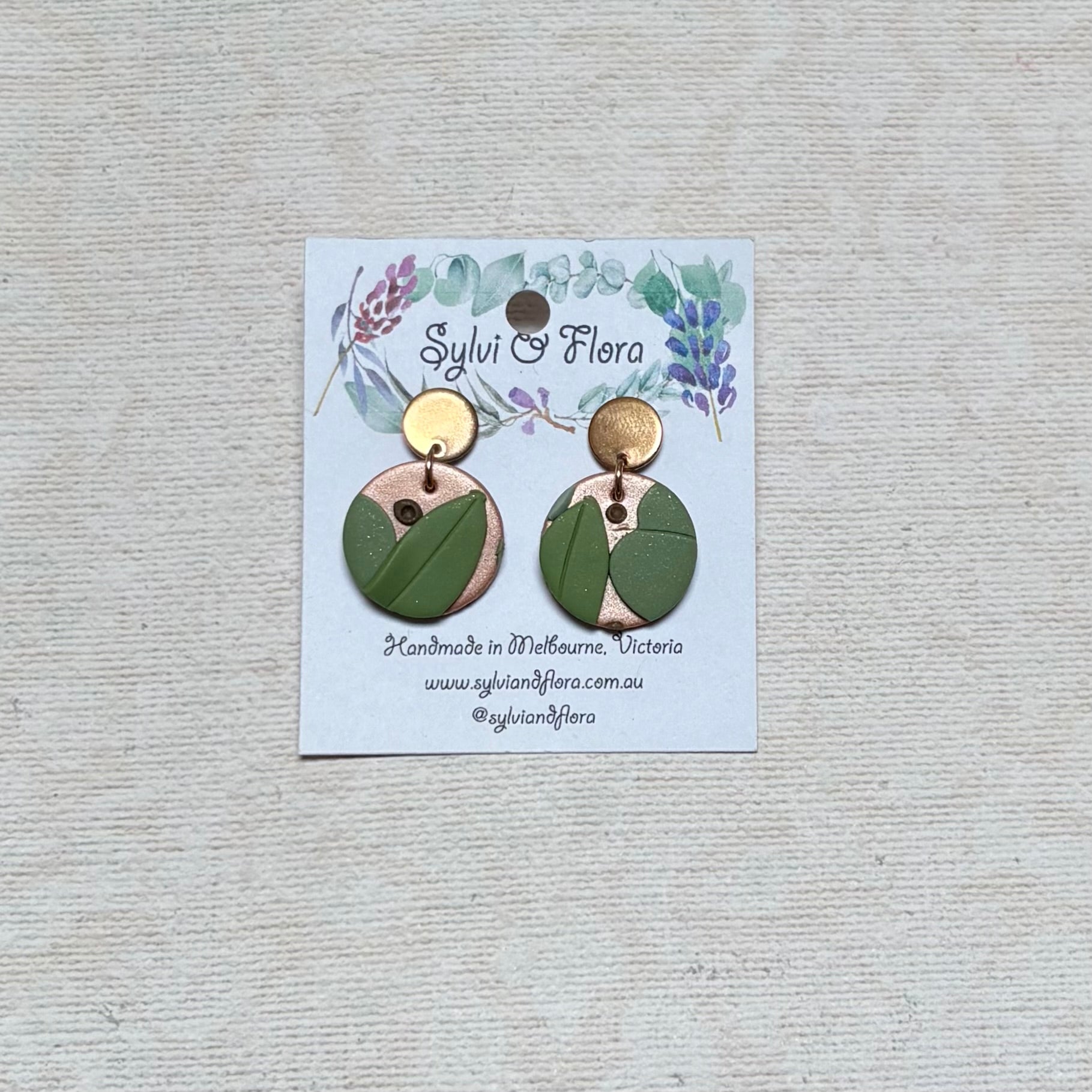 Eucalypts Earrings - Round, various sizes