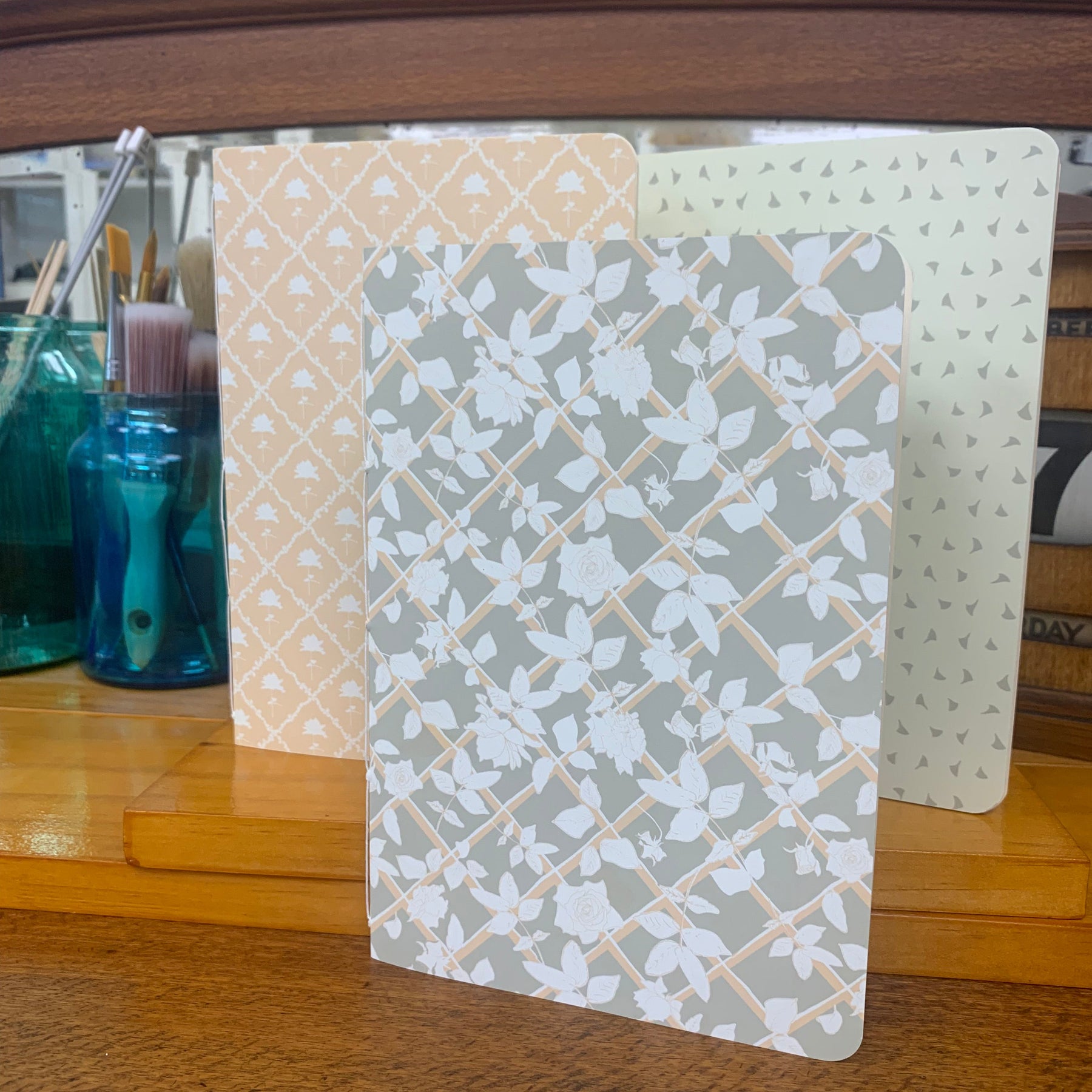 Hand-stitched A5 softcover notebooks original designed cover LR