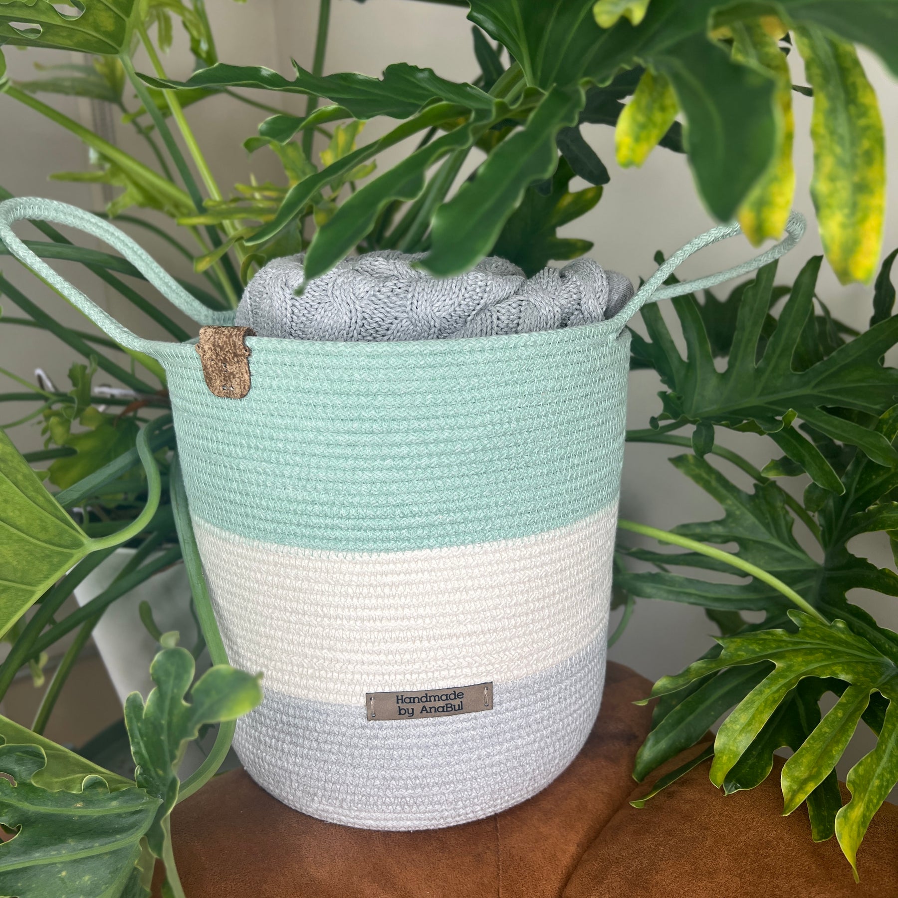 Mint Breeze Storage Basket