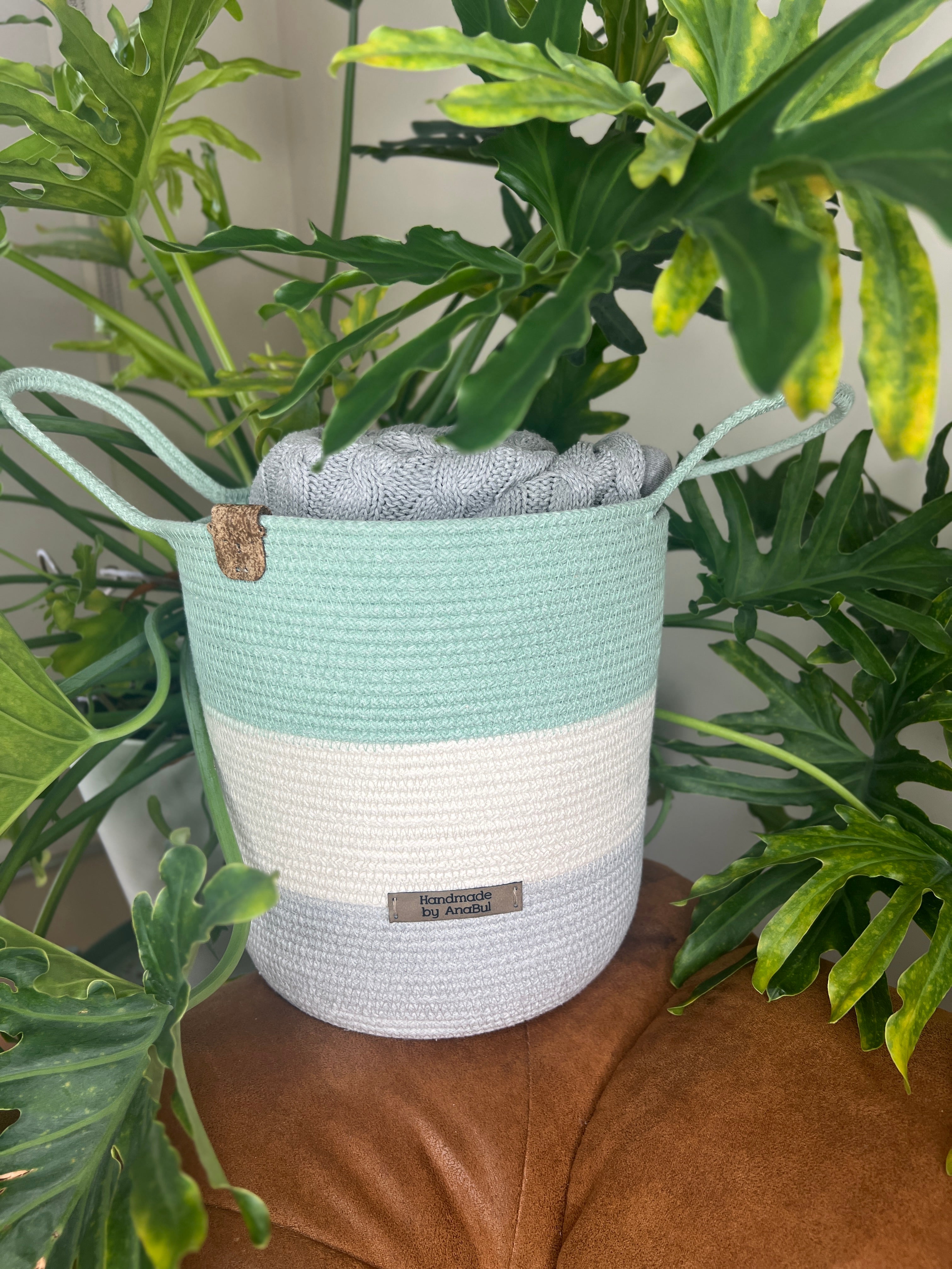 Mint Breeze Storage Basket