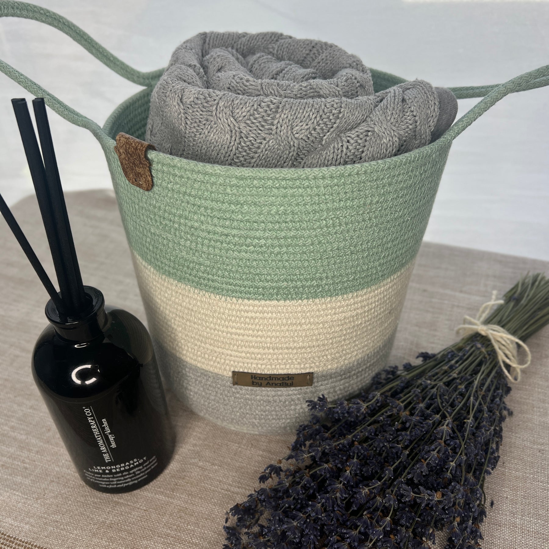 Mint Breeze Storage Basket
