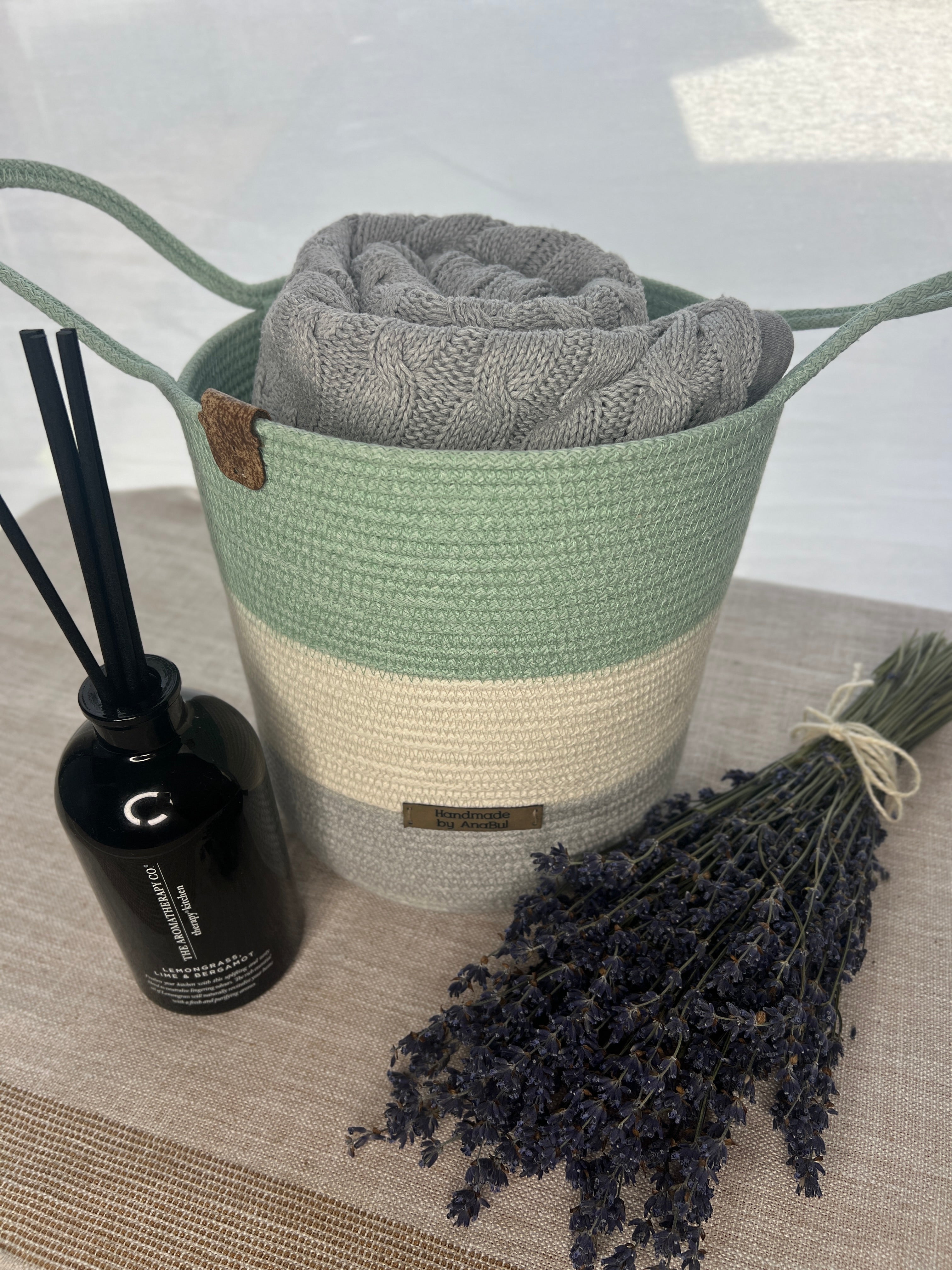 Mint Breeze Storage Basket
