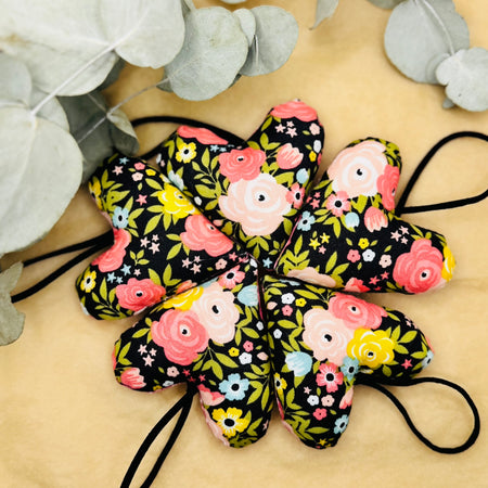 Handmade Black Floral Hearts