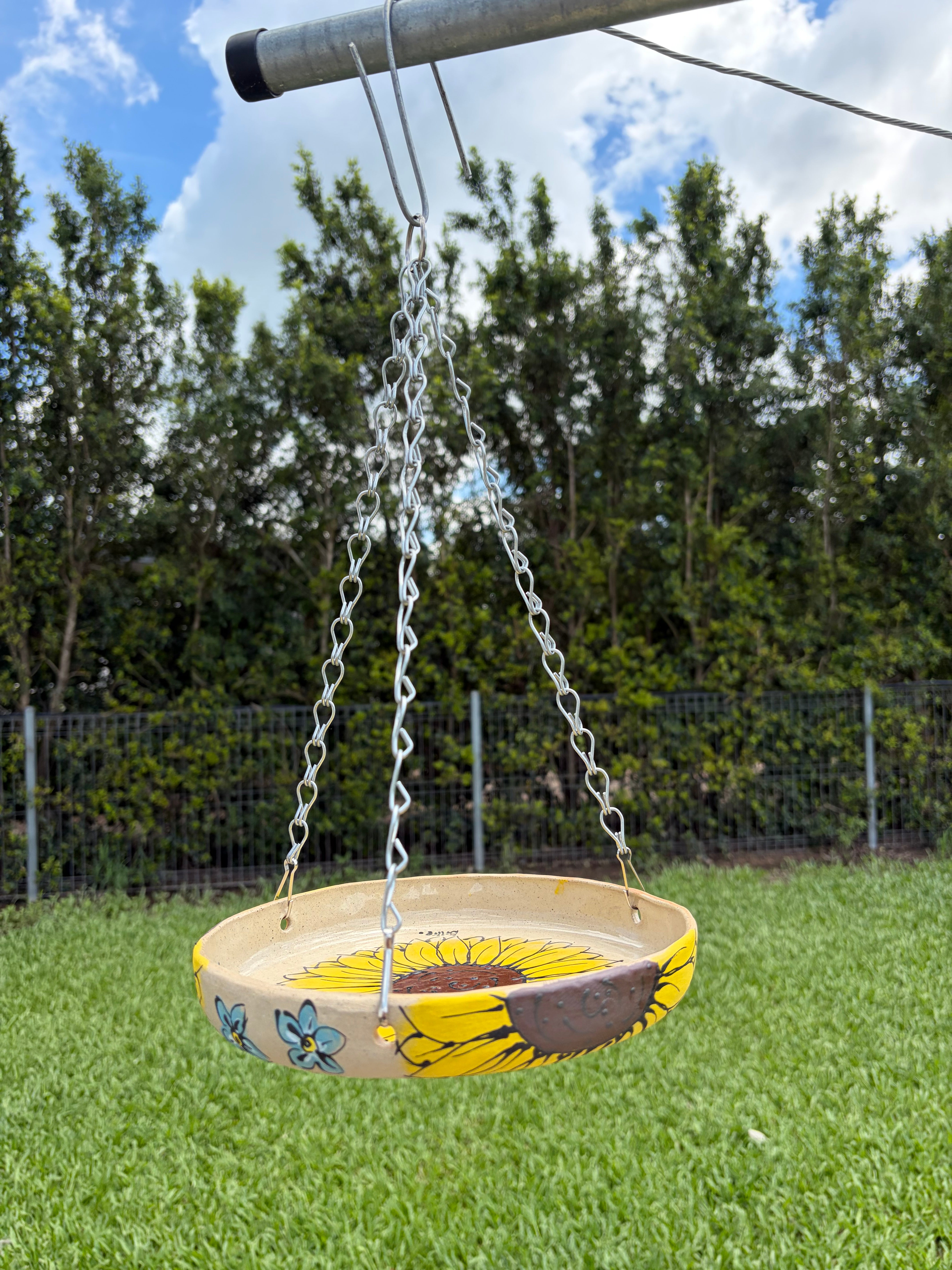 Hand Painted Ceramic Bird Feeder