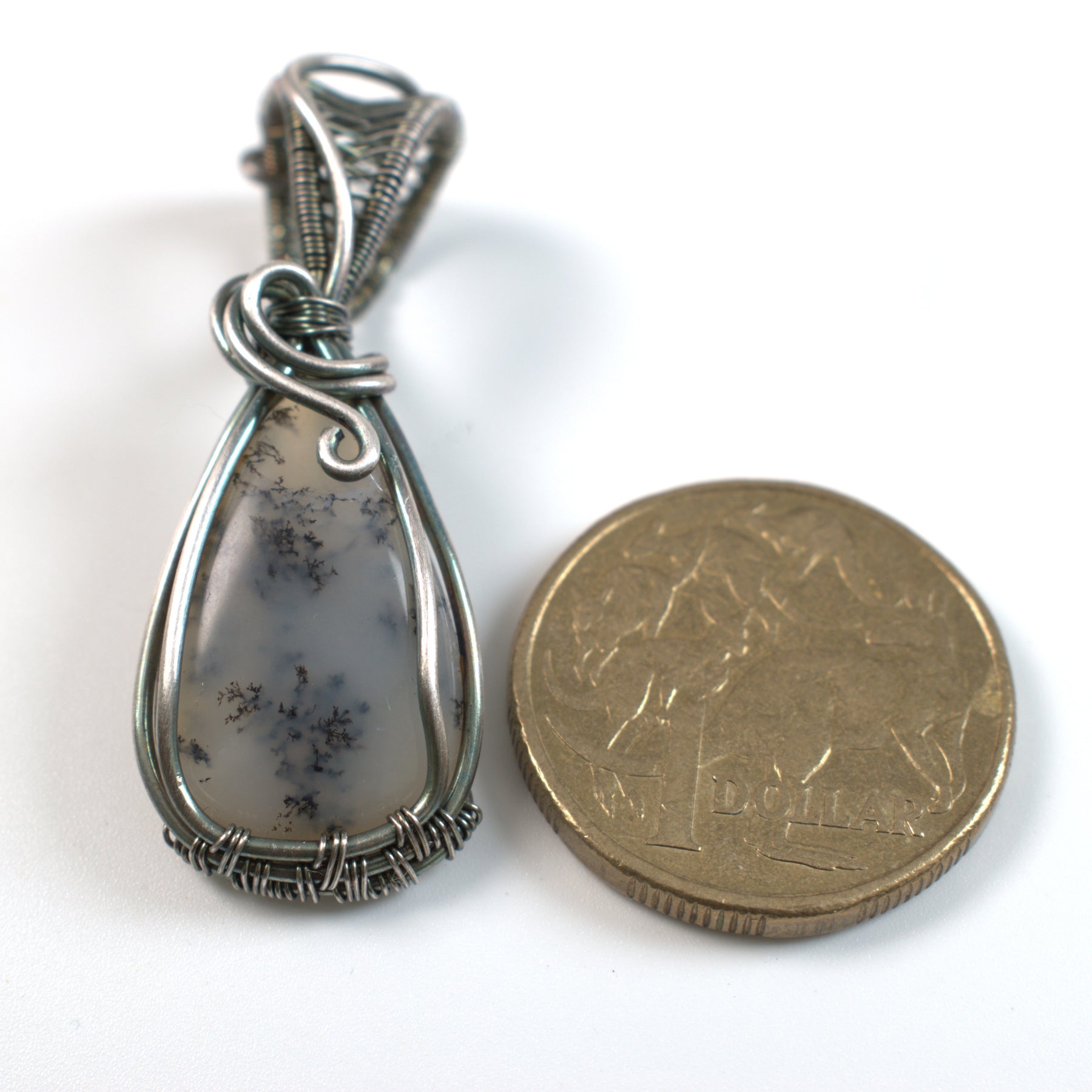 Frozen Fern – Wire Wrapped Dendritic Opal Pendant