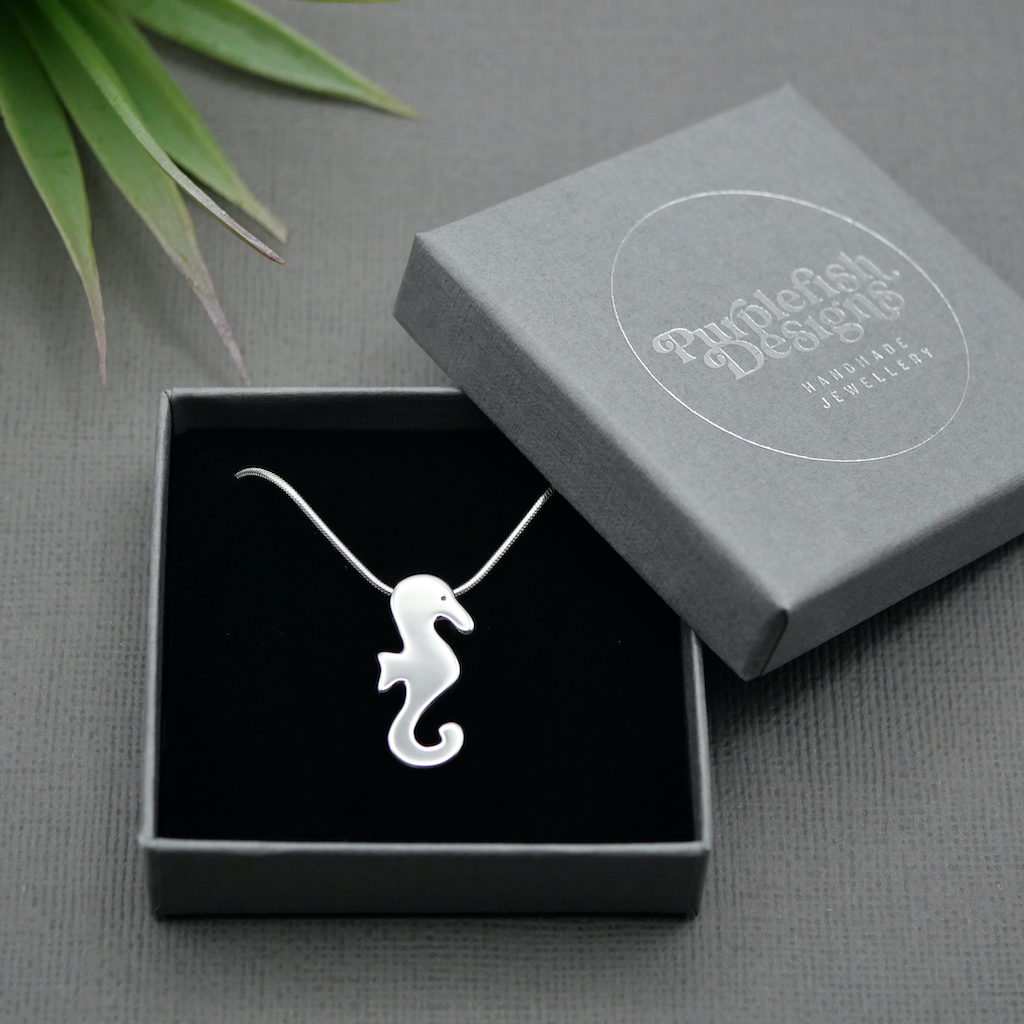 Limited Edition - Seahorse - Handmade Solid Sterling Silver Pendant with Snake Chain