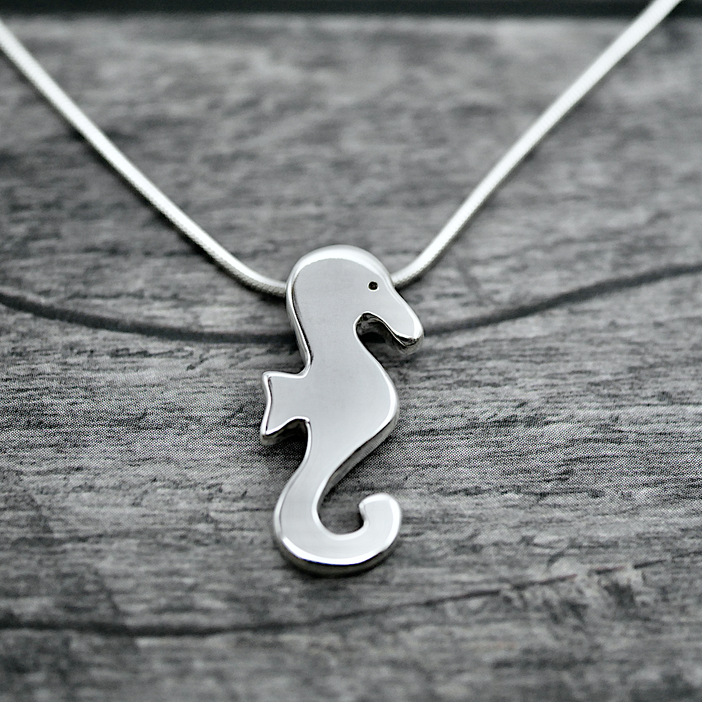 Limited Edition - Seahorse - Handmade Solid Sterling Silver Pendant with Snake Chain