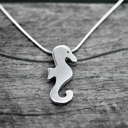 Limited Edition - Seahorse - Handmade Solid Sterling Silver Pendant with Snake Chain