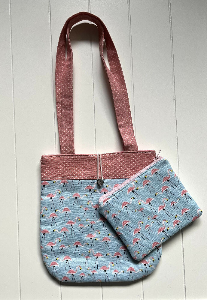 Flamingos handbag and purse