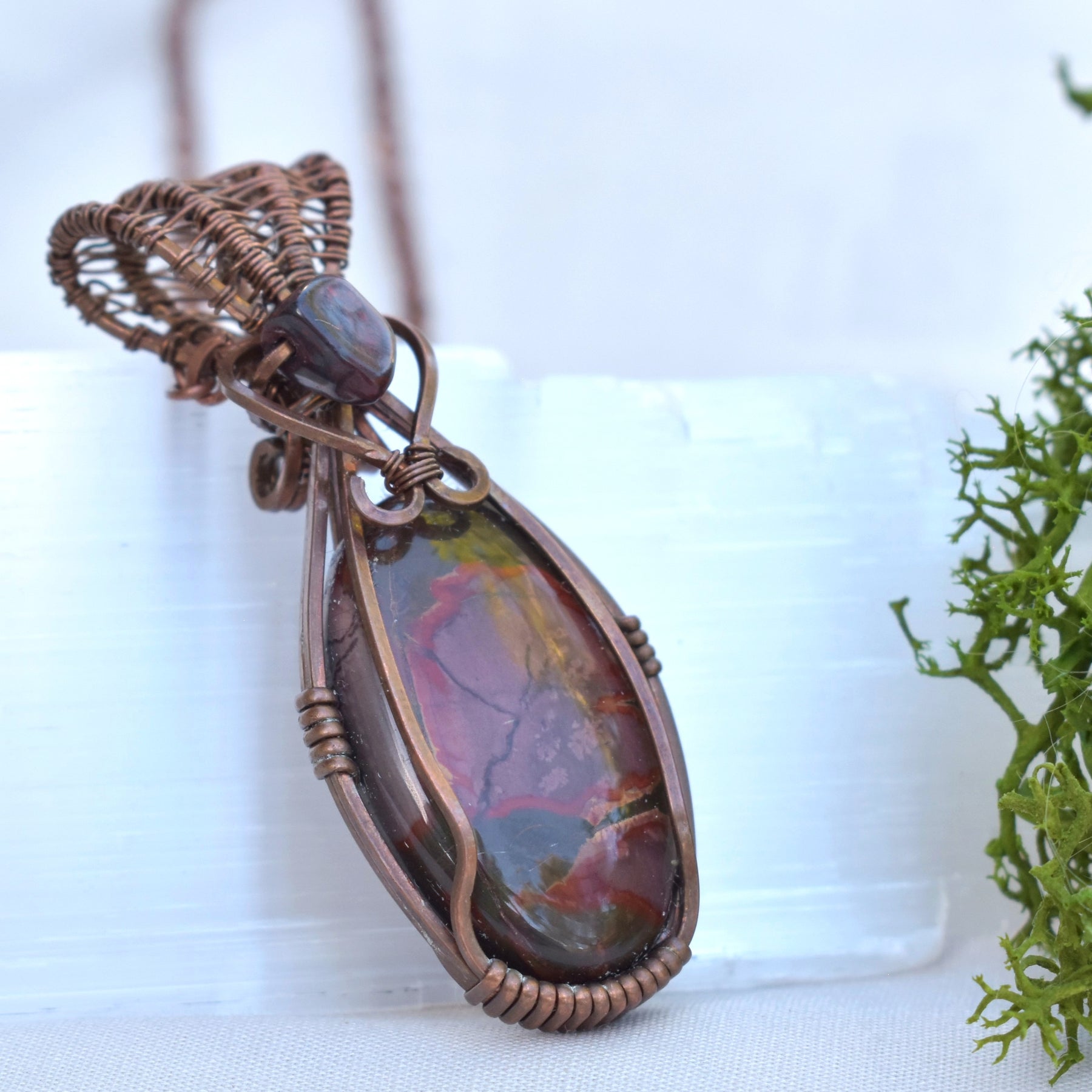After the Burn - Cherry Creek Jasper Wire Wrapped Copper Pendant