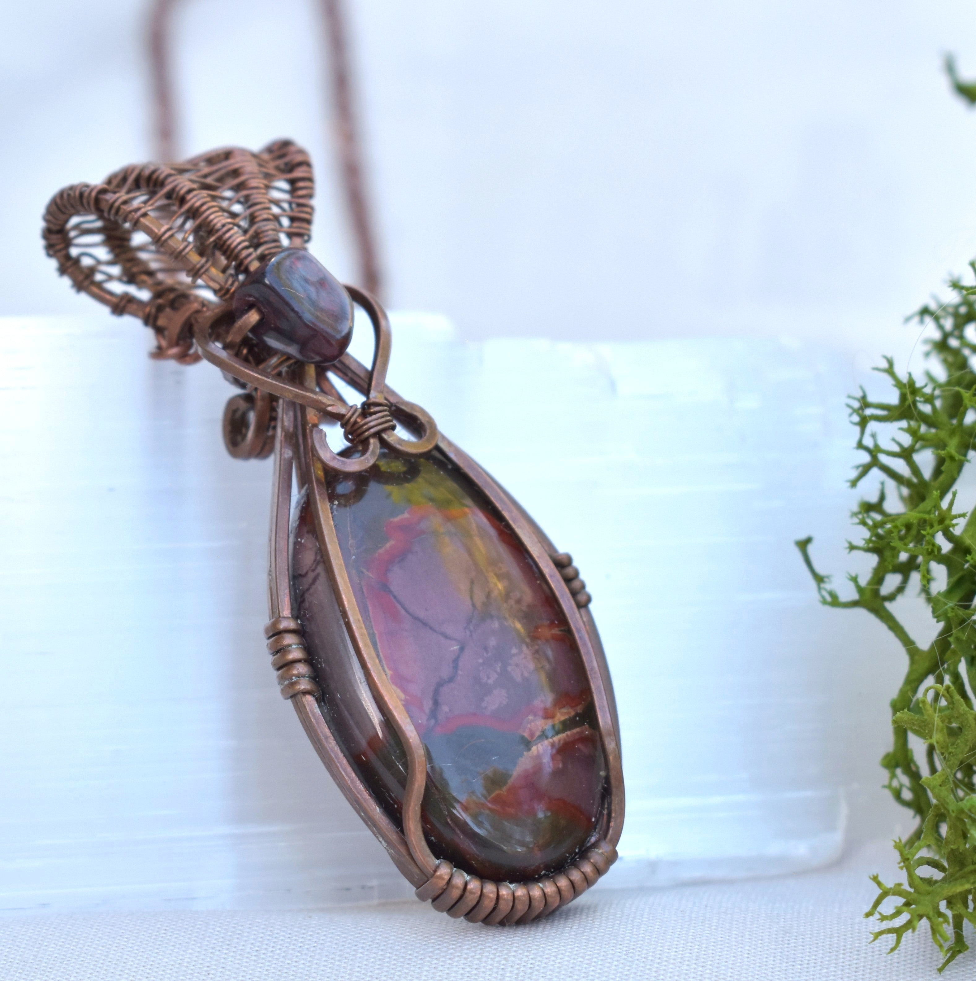 After the Burn - Cherry Creek Jasper Wire Wrapped Copper Pendant