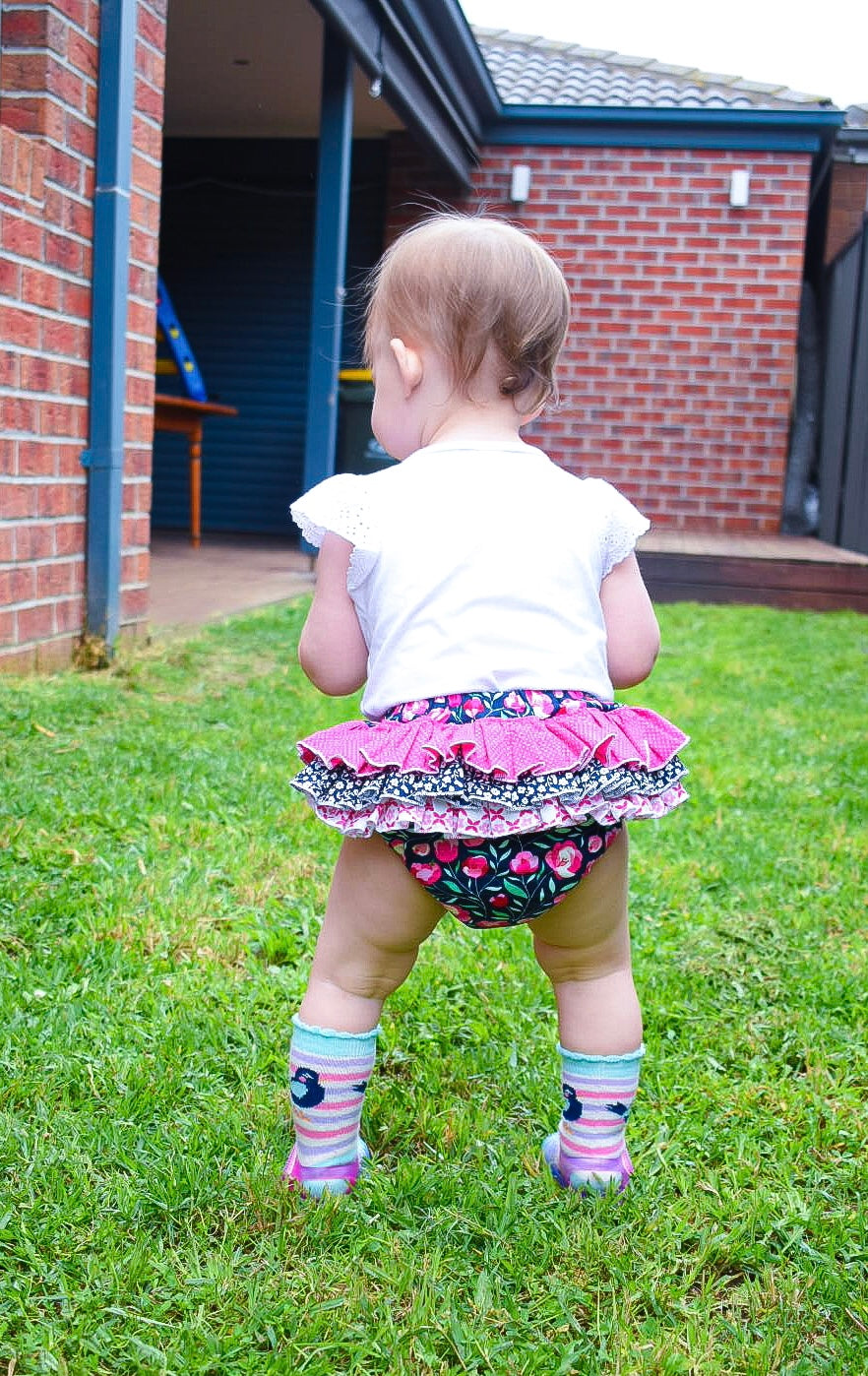 Baby Girls Cotton Ruffle Bums - Mixed Prints and Sizes