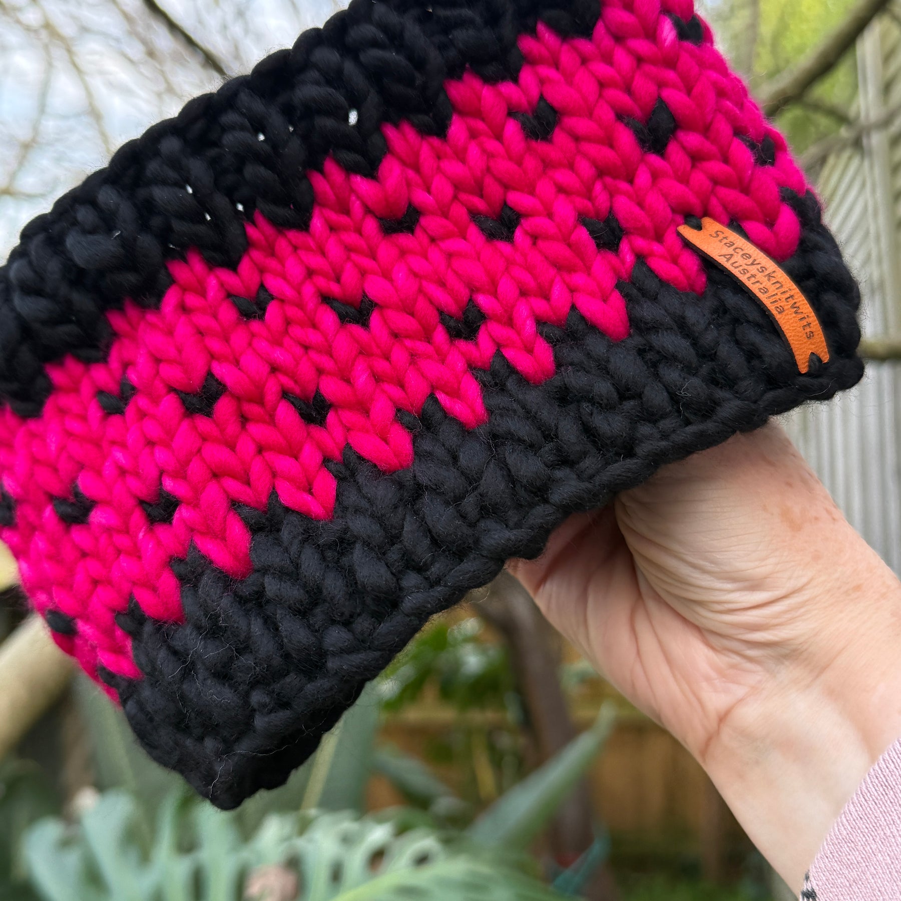 Hand Knitted Headband, Merino Winter Stretchy Headband
