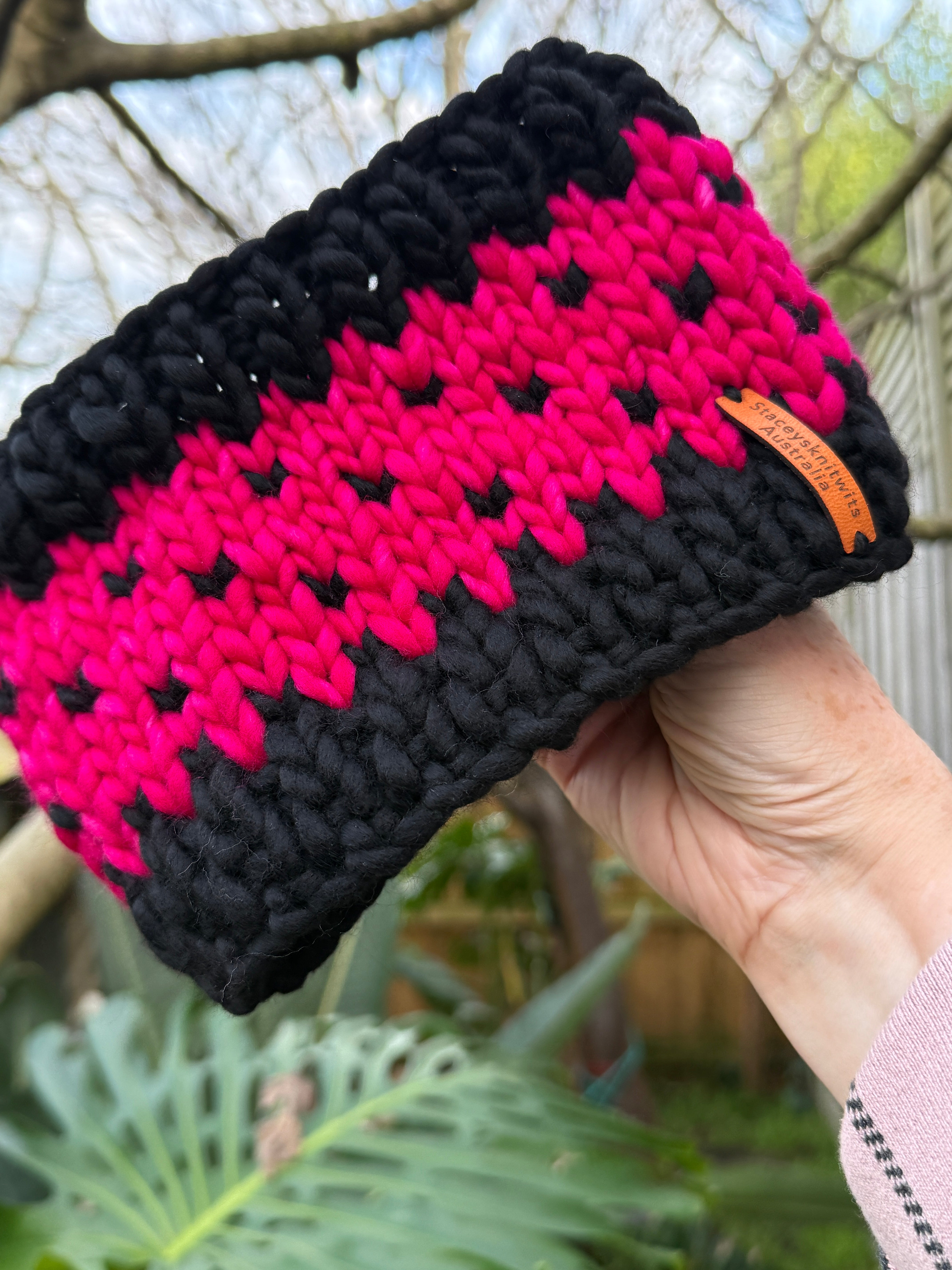 Hand Knitted Headband, Merino Winter Stretchy Headband