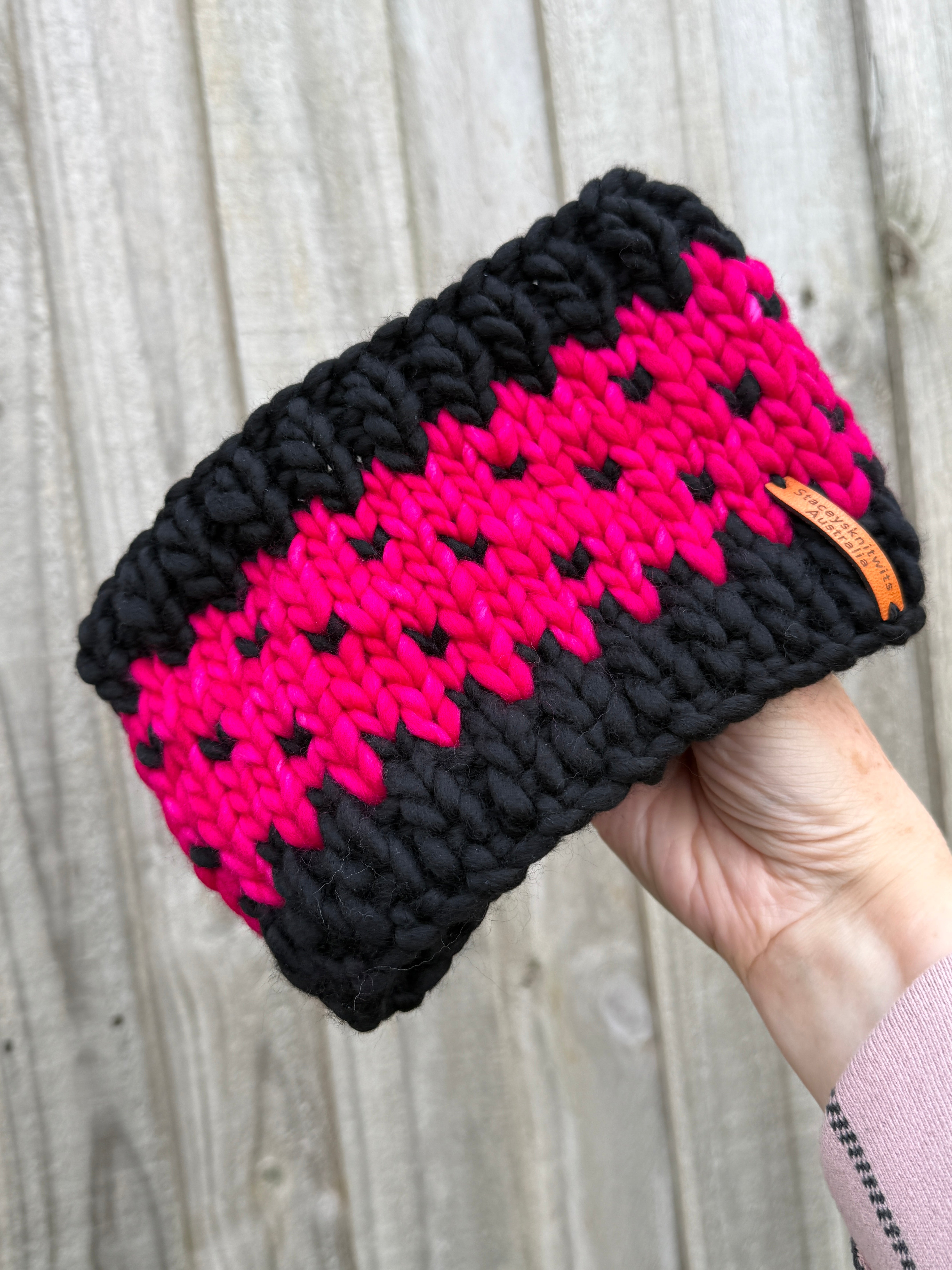 Hand Knitted Headband, Merino Winter Stretchy Headband