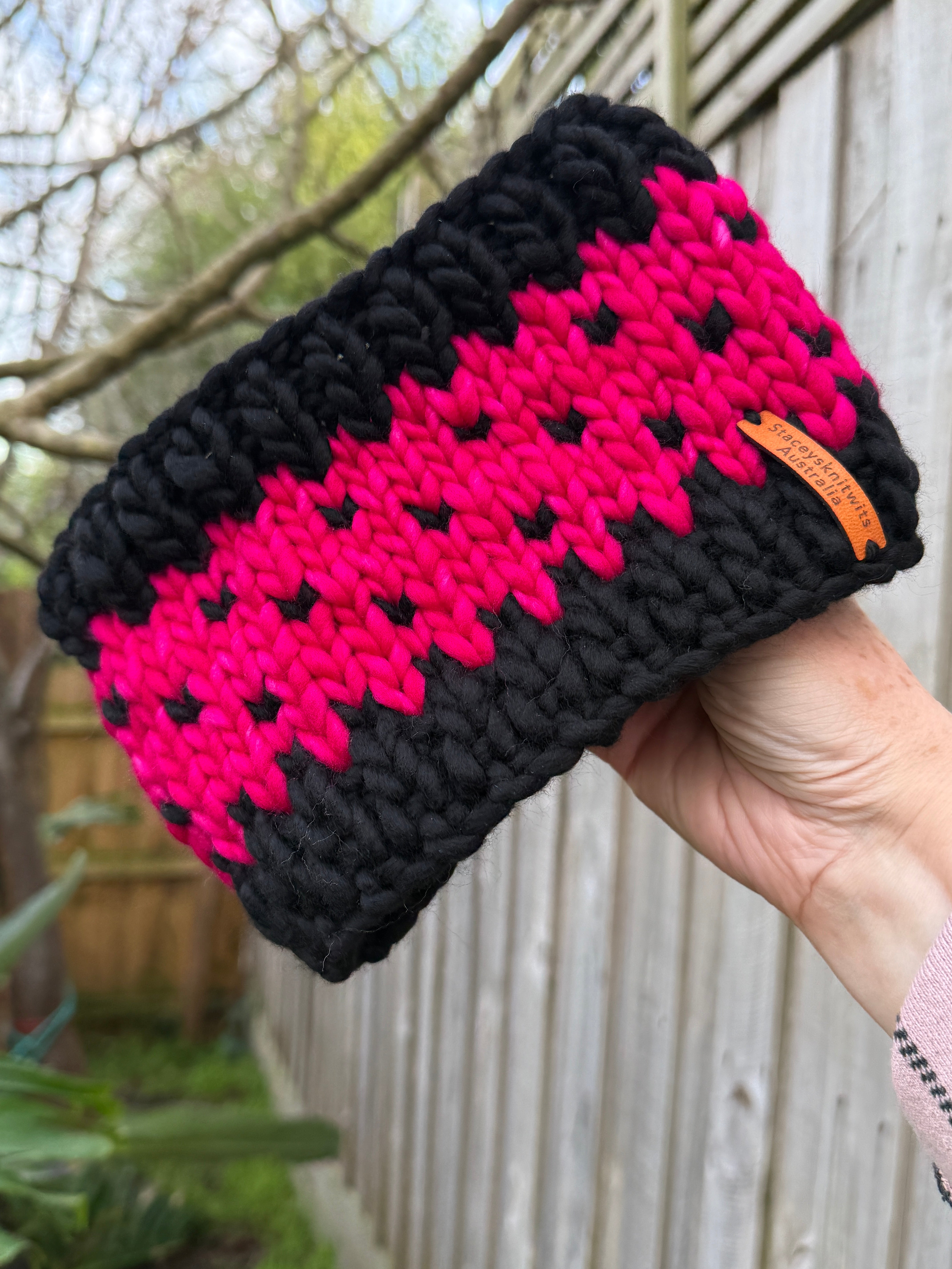 Hand Knitted Headband, Merino Winter Stretchy Headband