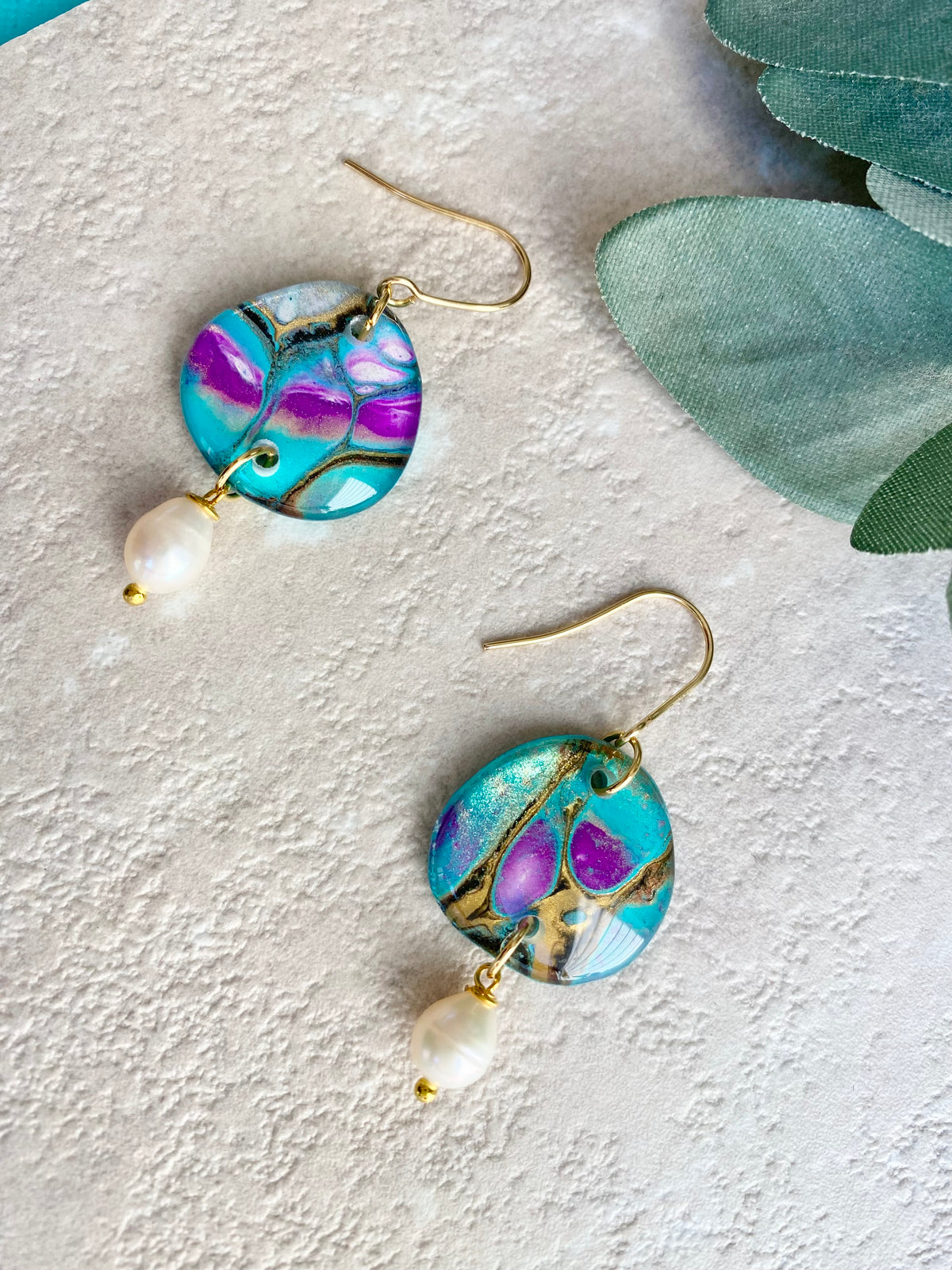 Stunning Freshwater Pearls and Art Earrings