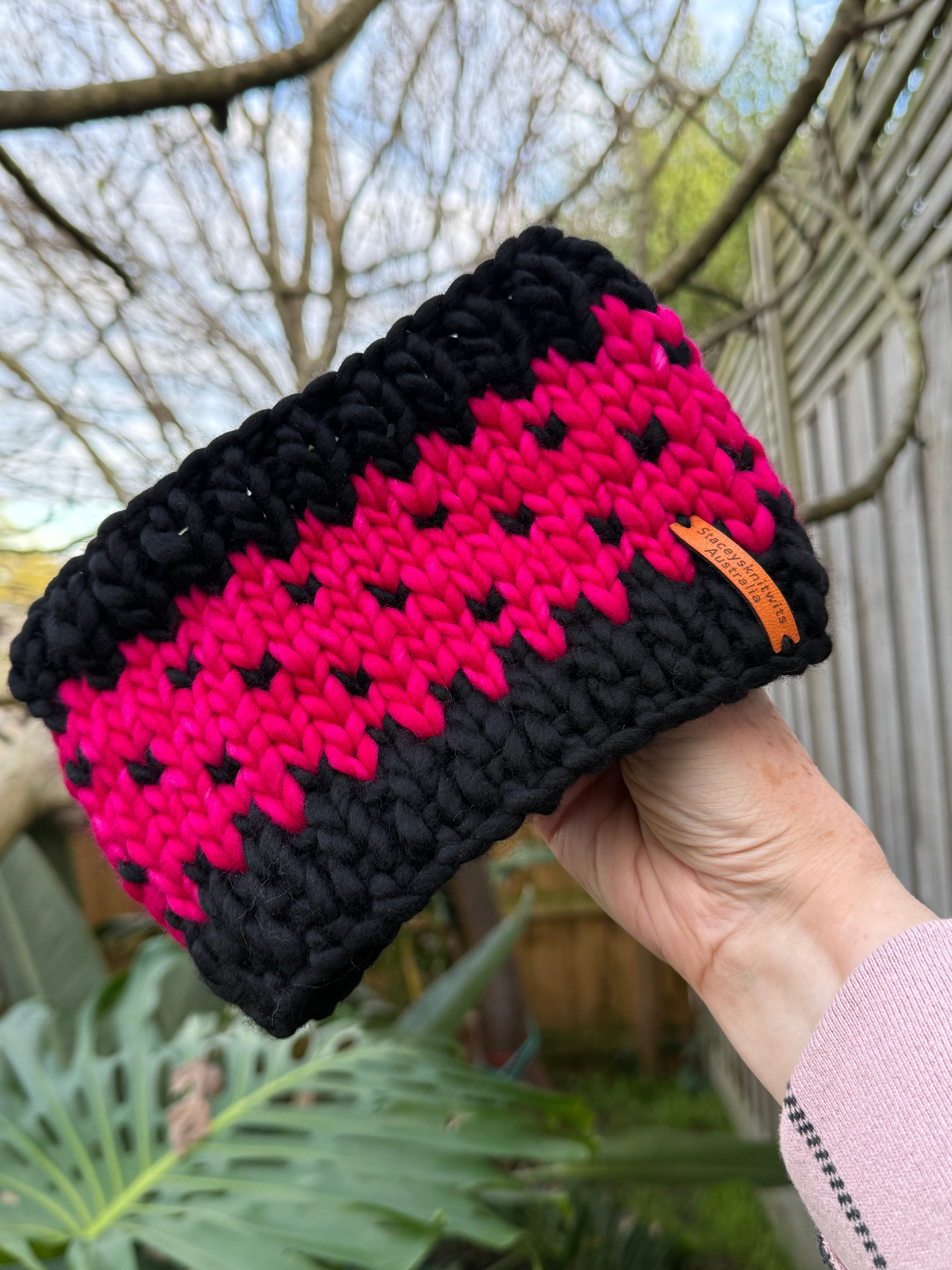 Hand Knitted Headband, Merino Winter Stretchy Headband