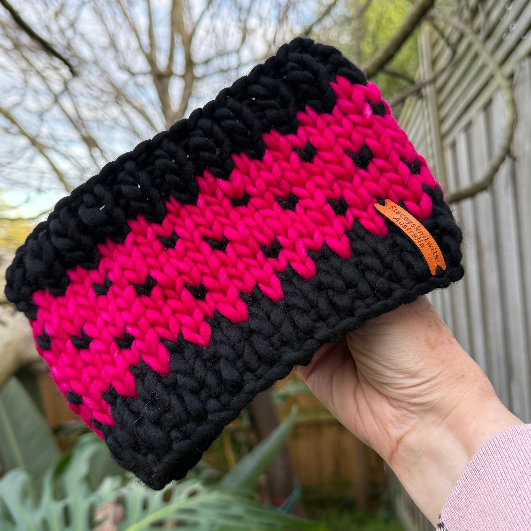 Hand Knitted Headband, Merino Winter Stretchy Headband