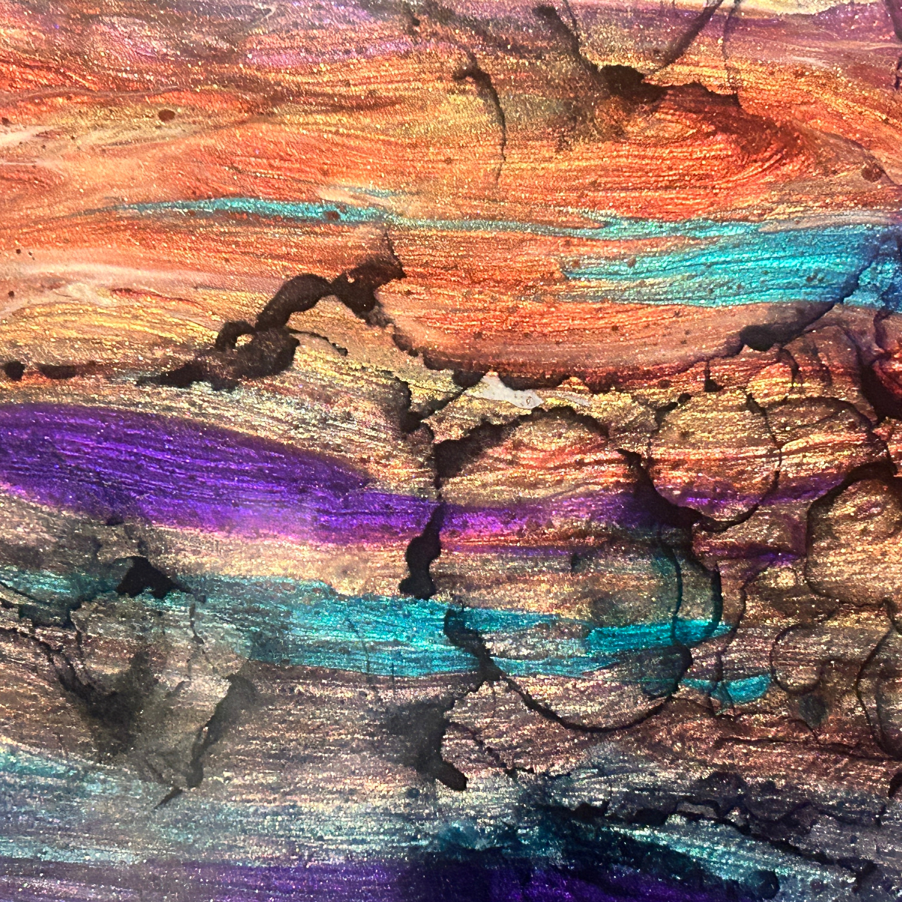 Wall Art | Timber | Alcohol Ink/ Abstract