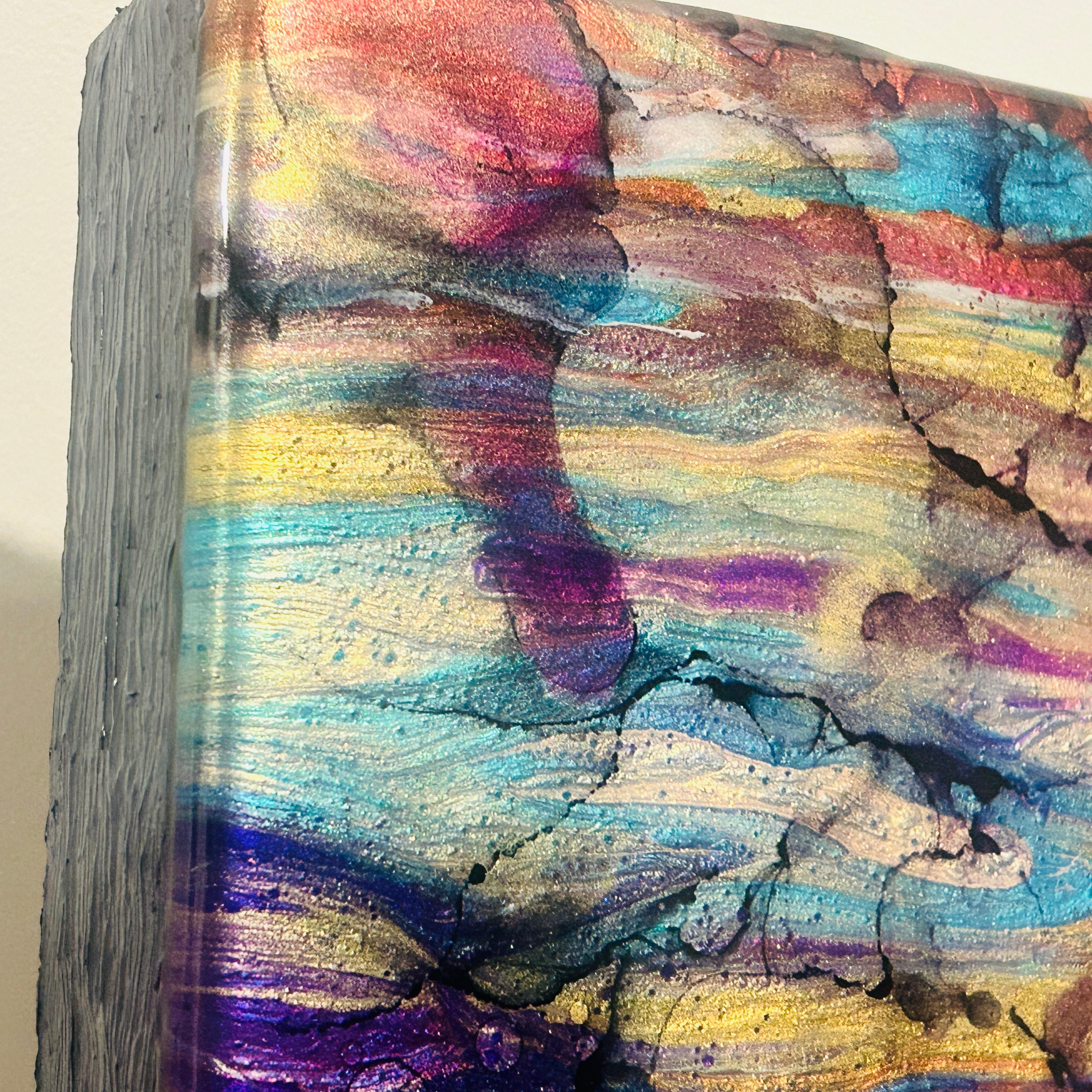Wall Art | Timber | Alcohol Ink/ Abstract