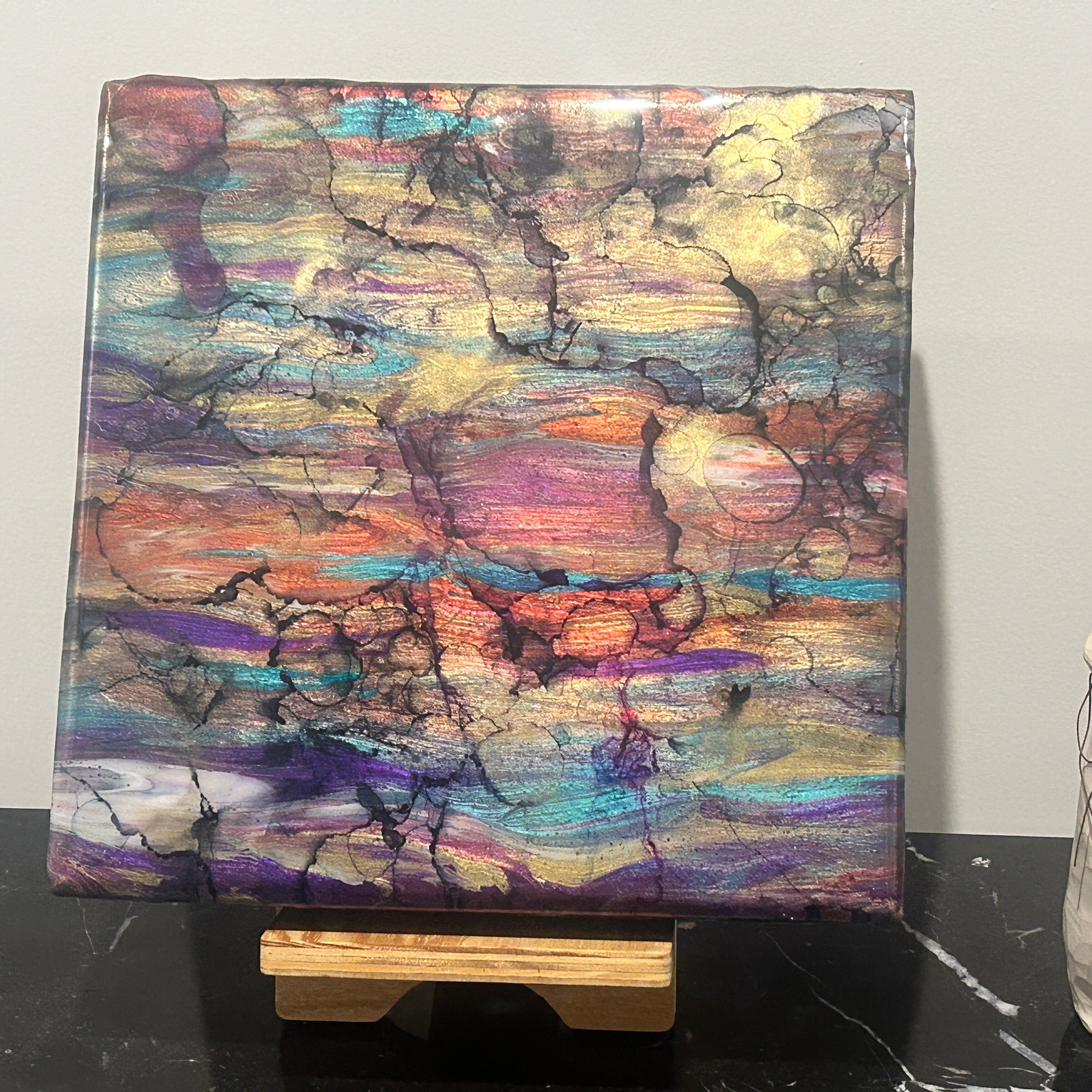 Wall Art | Timber | Alcohol Ink/ Abstract