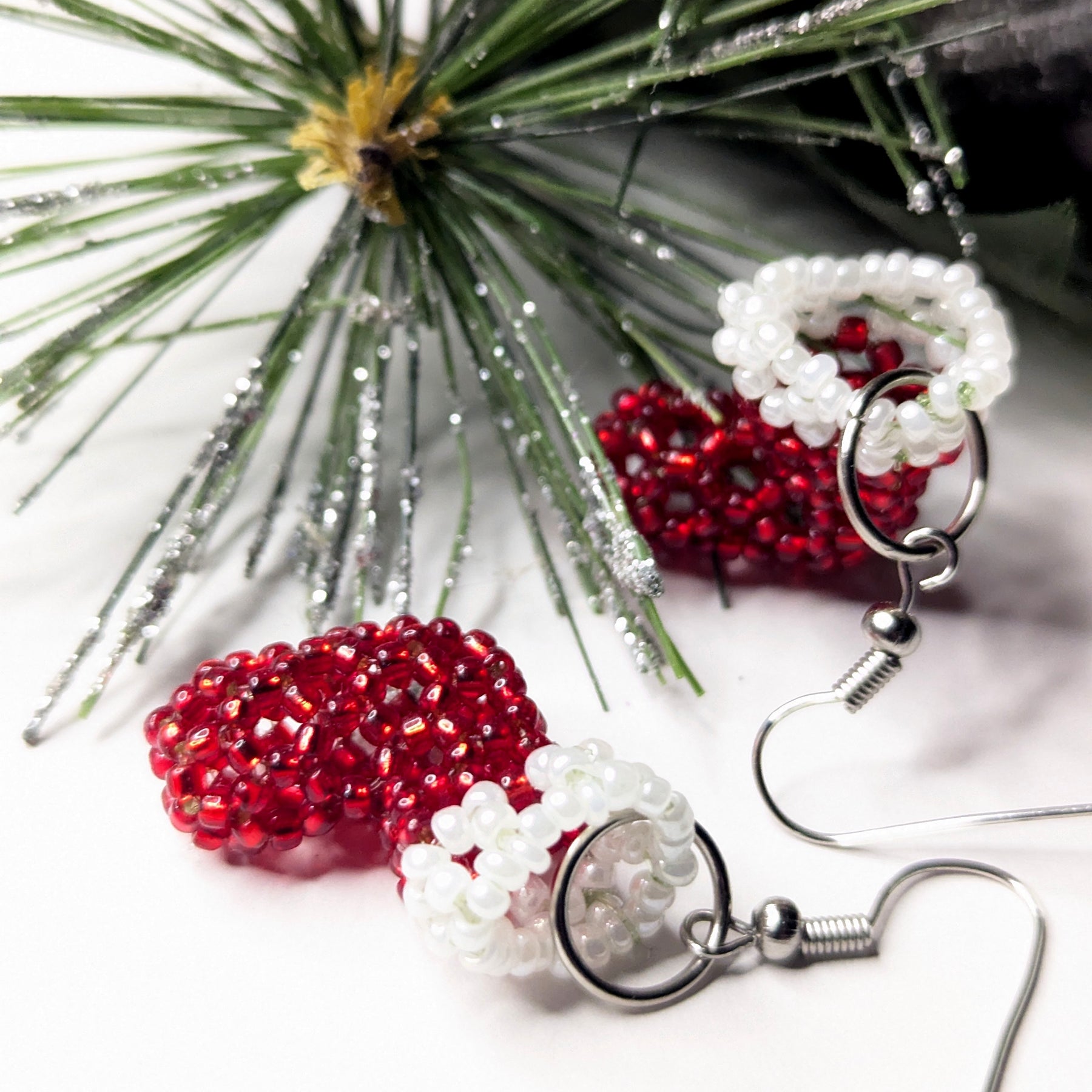Beaded Christmas Earrings – Handmade Festive Jewellery – Choose Your Design – Holiday Gift Idea