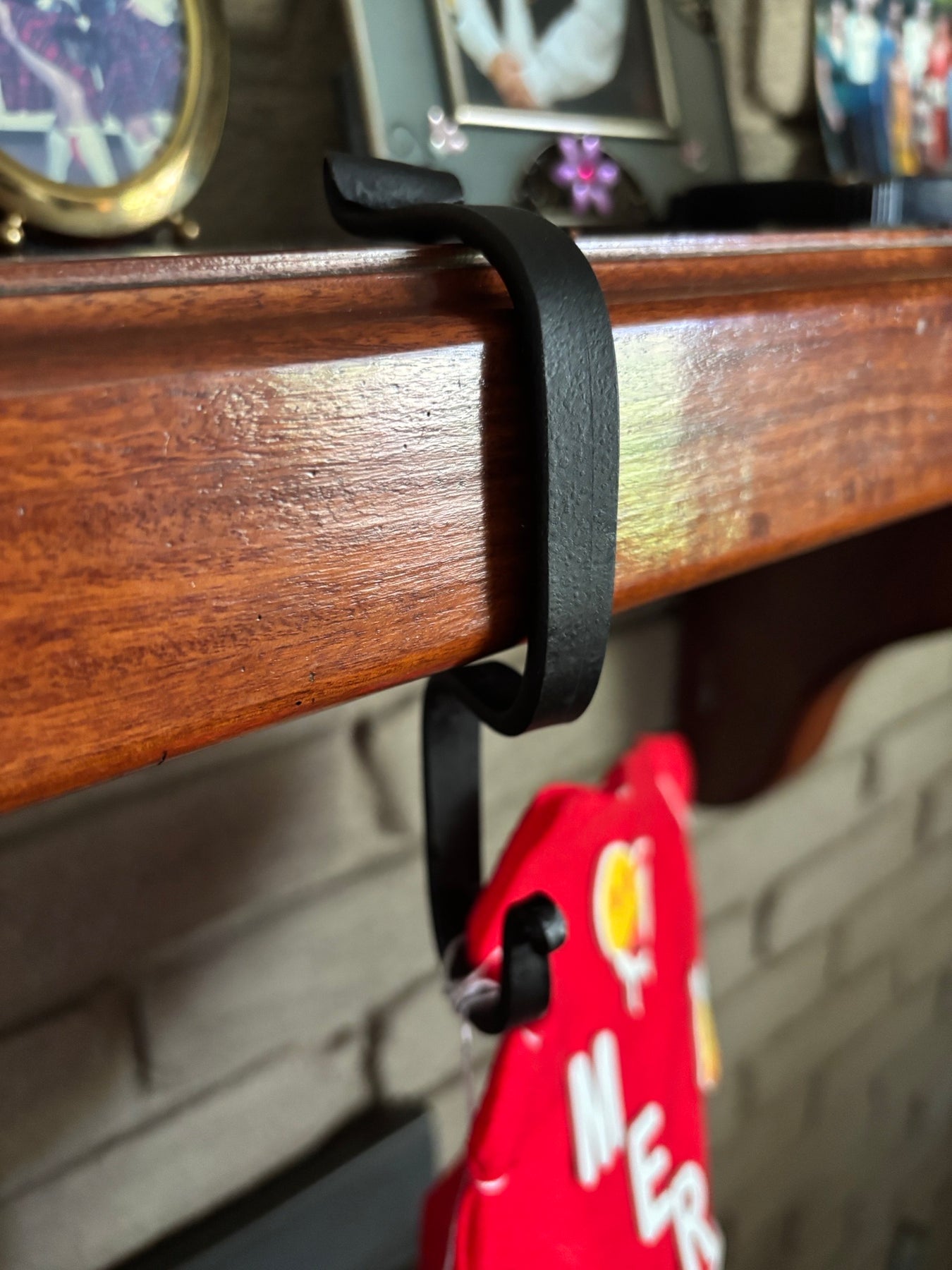 Christmas Stocking Mantle Hook Hanger | Unique Handmade Craftmanship Hand Forged Hanger