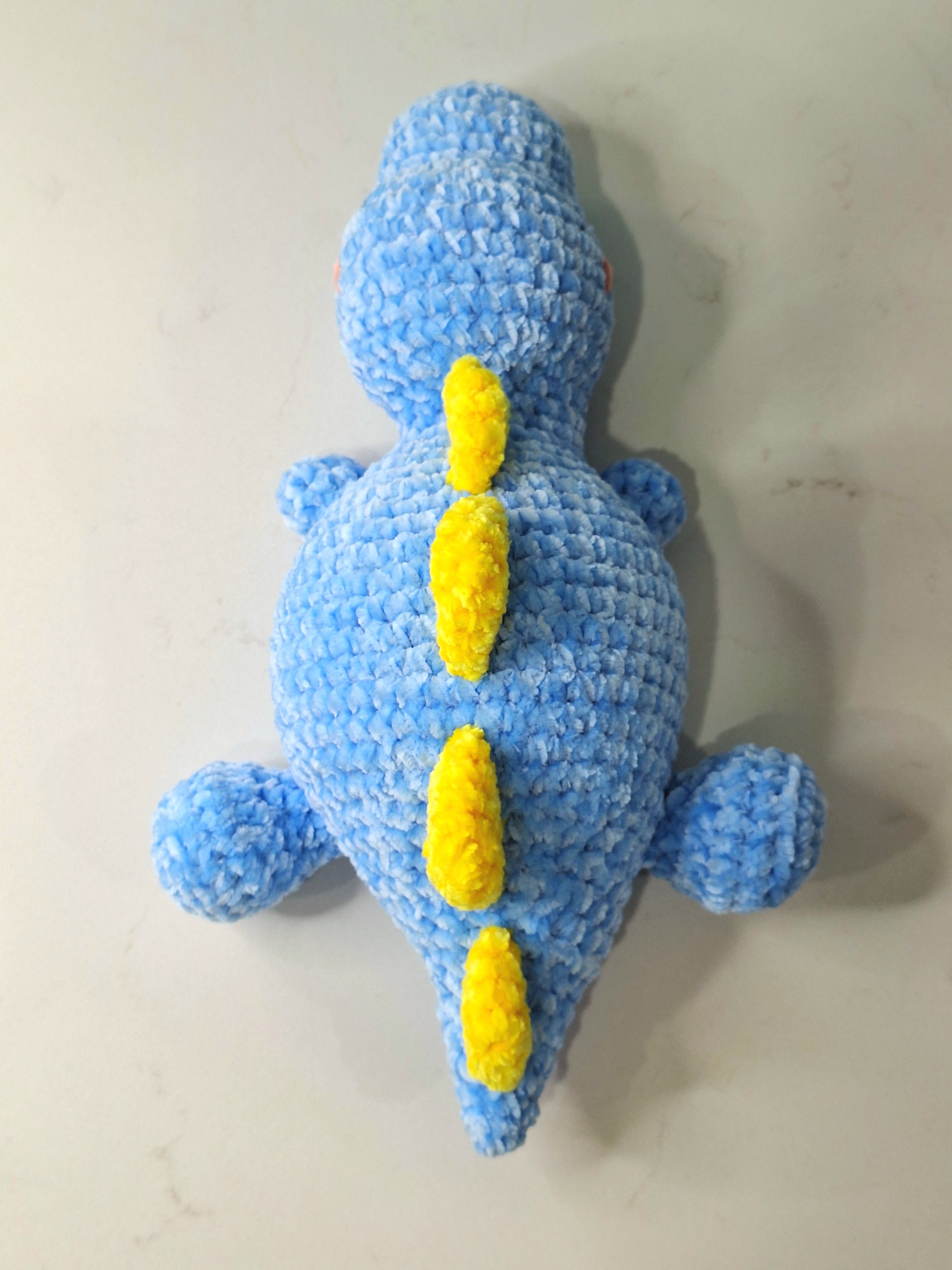 Sleepy Velvet Crocheted Dinosaur – Soft Plush Toy