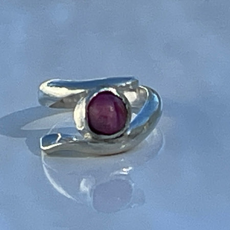 Pretty Sterling Silver Ruby Ring.