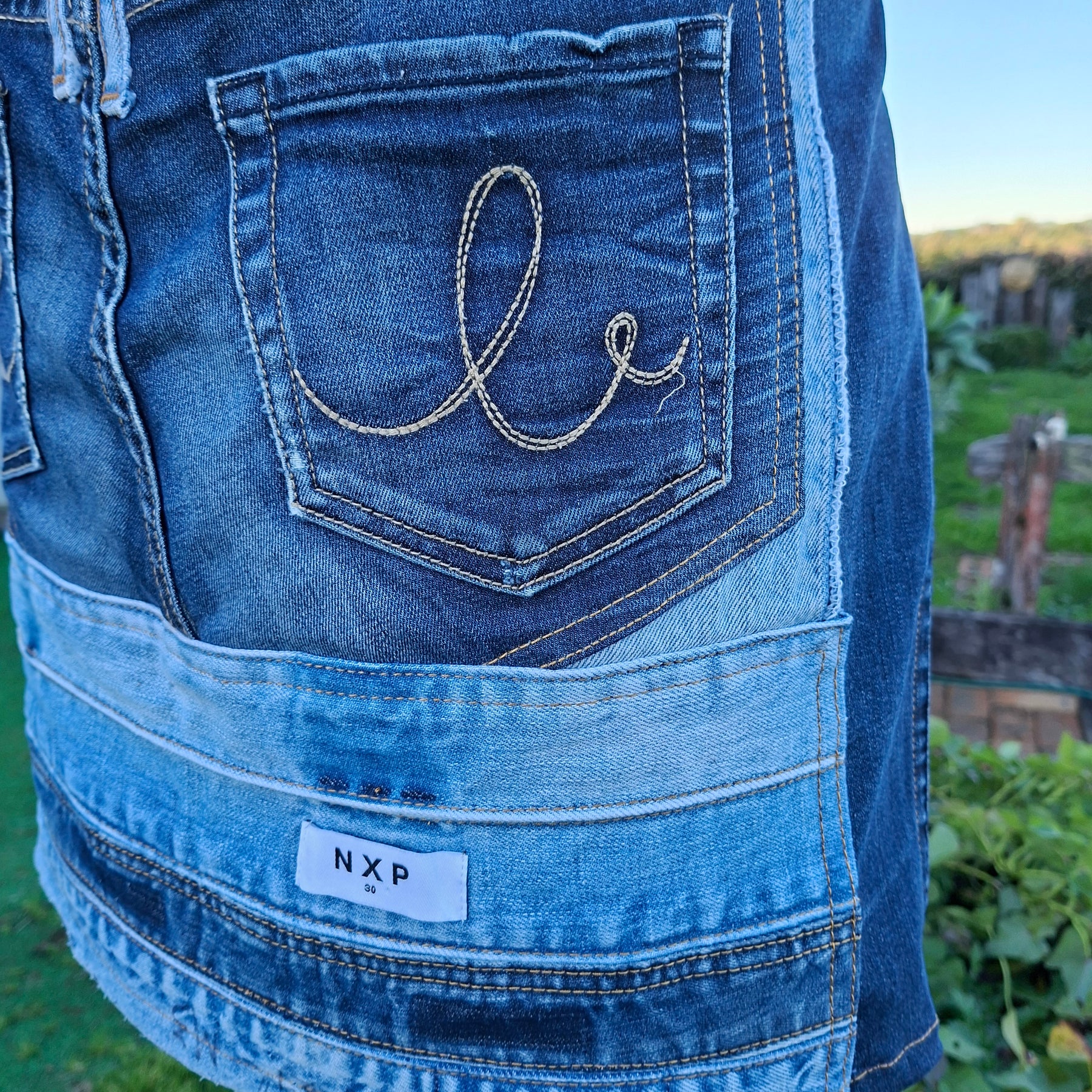 Artisan Upcycled Jeans Apron - Garden, Kitchen or Artist