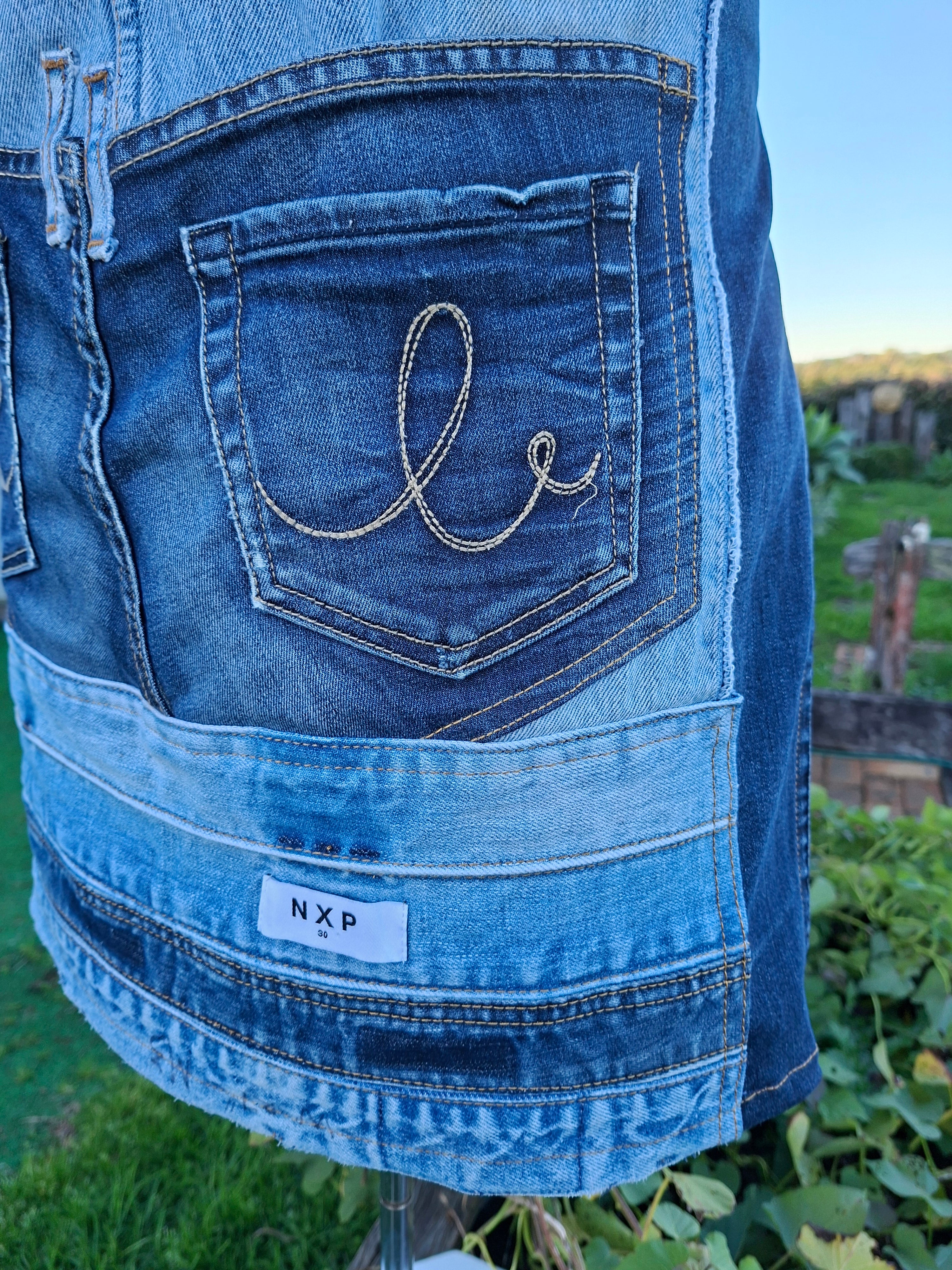 Artisan Upcycled Jeans Apron - Garden, Kitchen or Artist