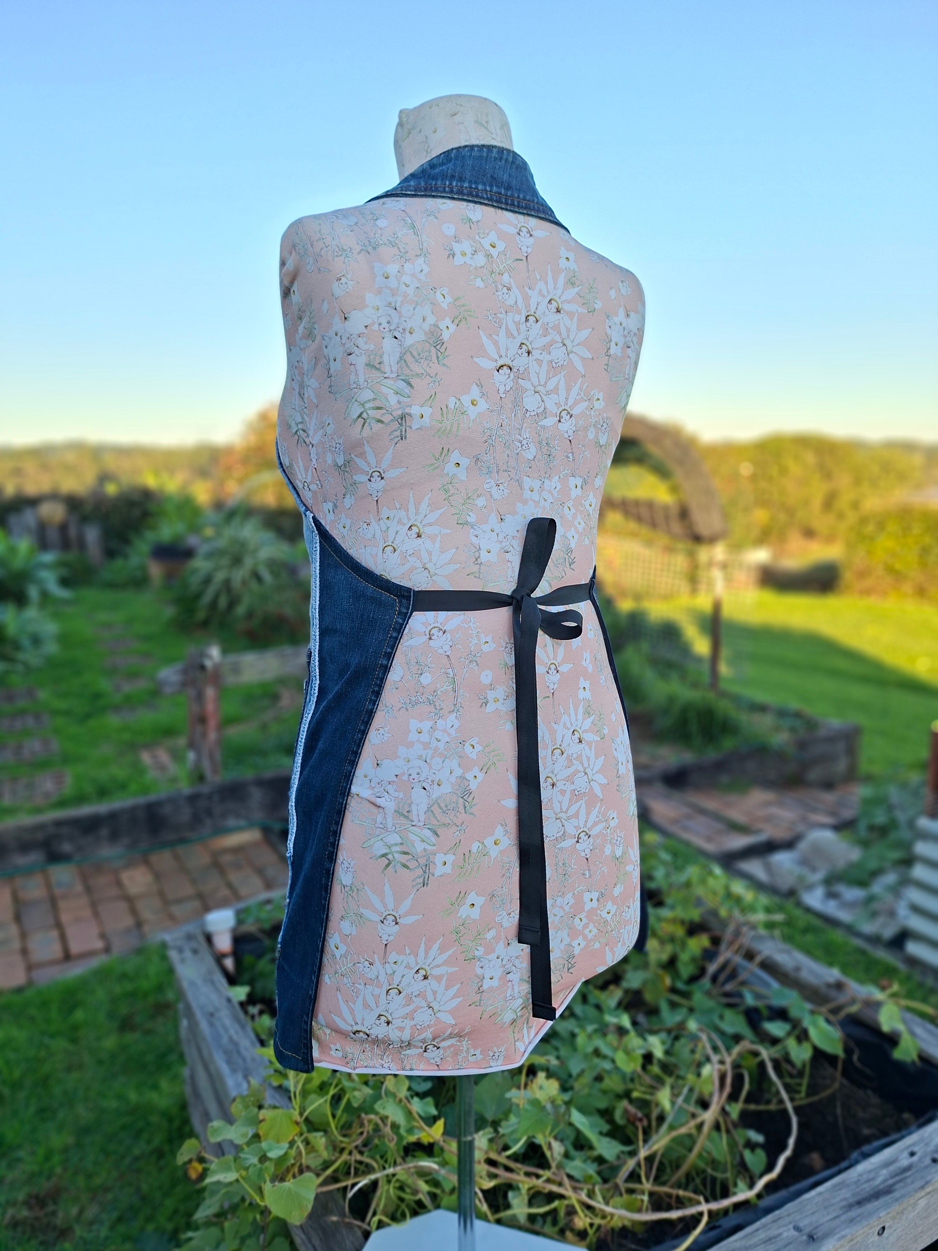 Artisan Upcycled Jeans Apron - Garden, Kitchen or Artist