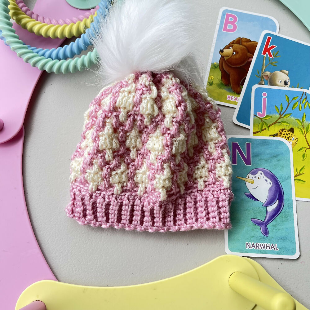 Pink Fairisle Beanie