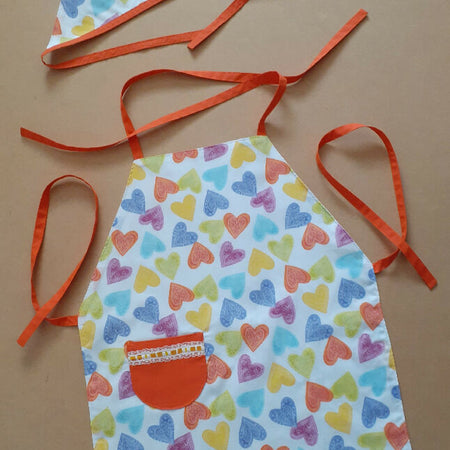 Childs Apron & Matching Head Scarf