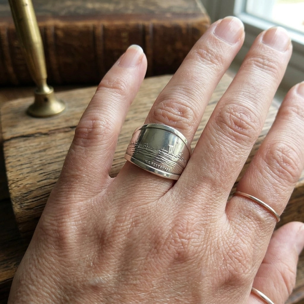 Vintage Sterling Silver Bremmerton Washington Souvenir Spoon Ring