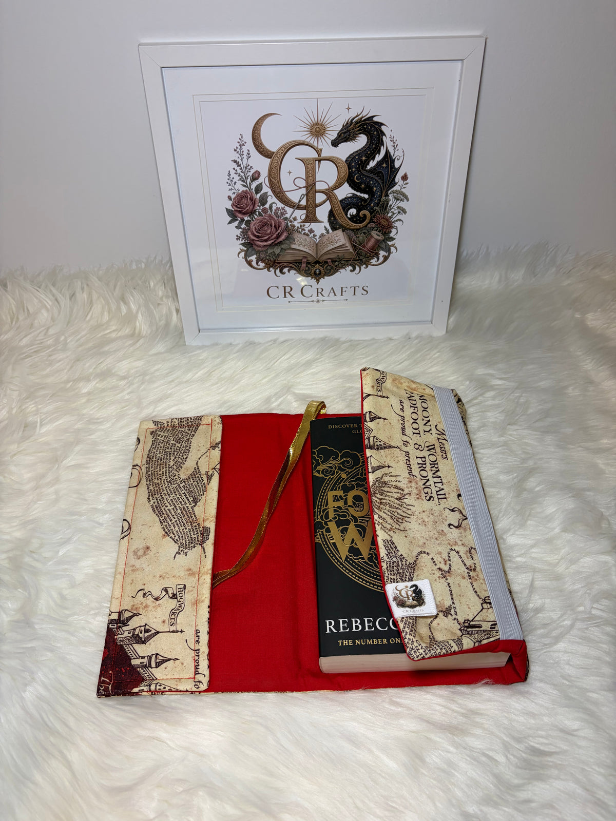 Handmade Adjustable Fabric Book Cover | 📜 Marauder's Journey Collection