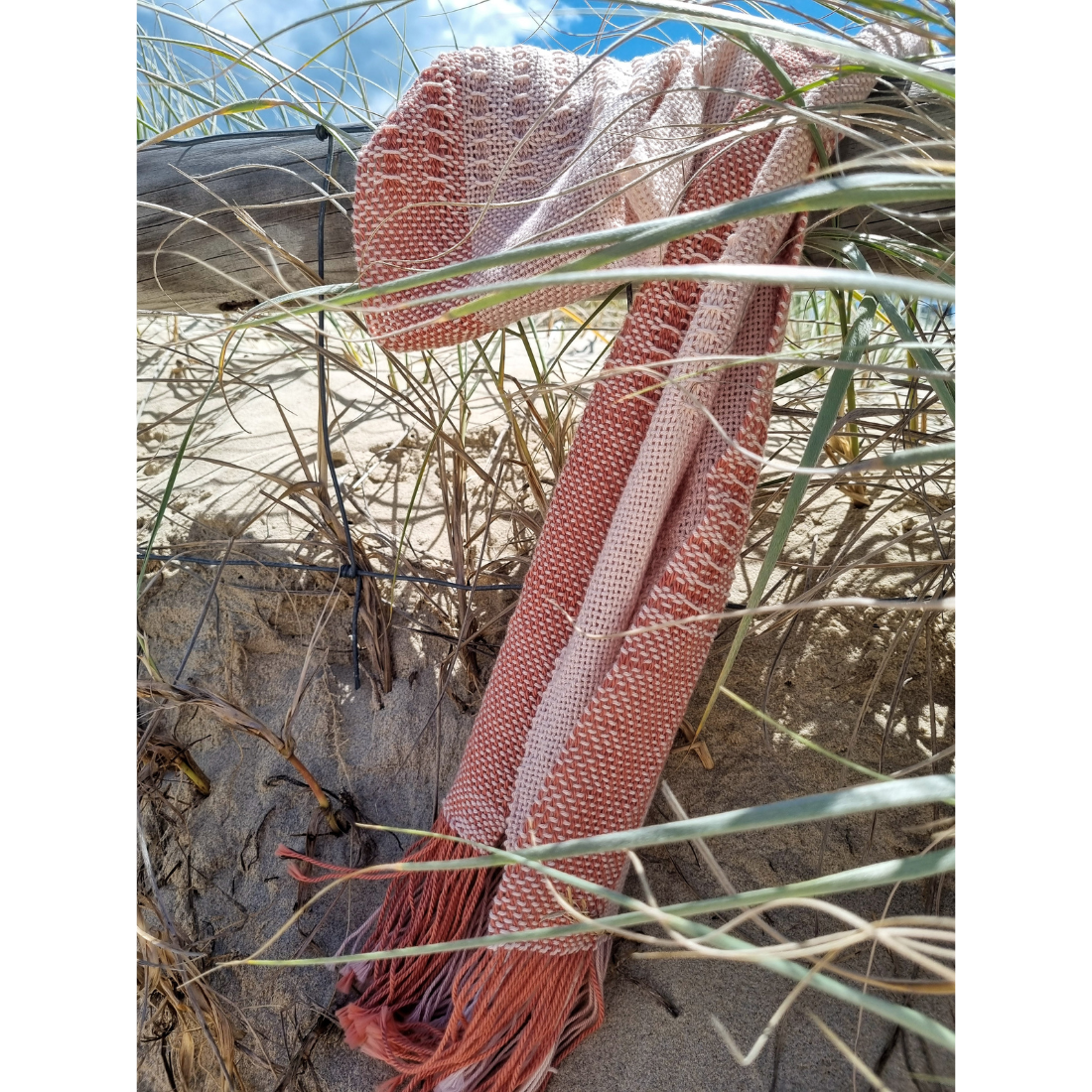 'Beyond the plain weave' collection 3 pinks cotton scarf
