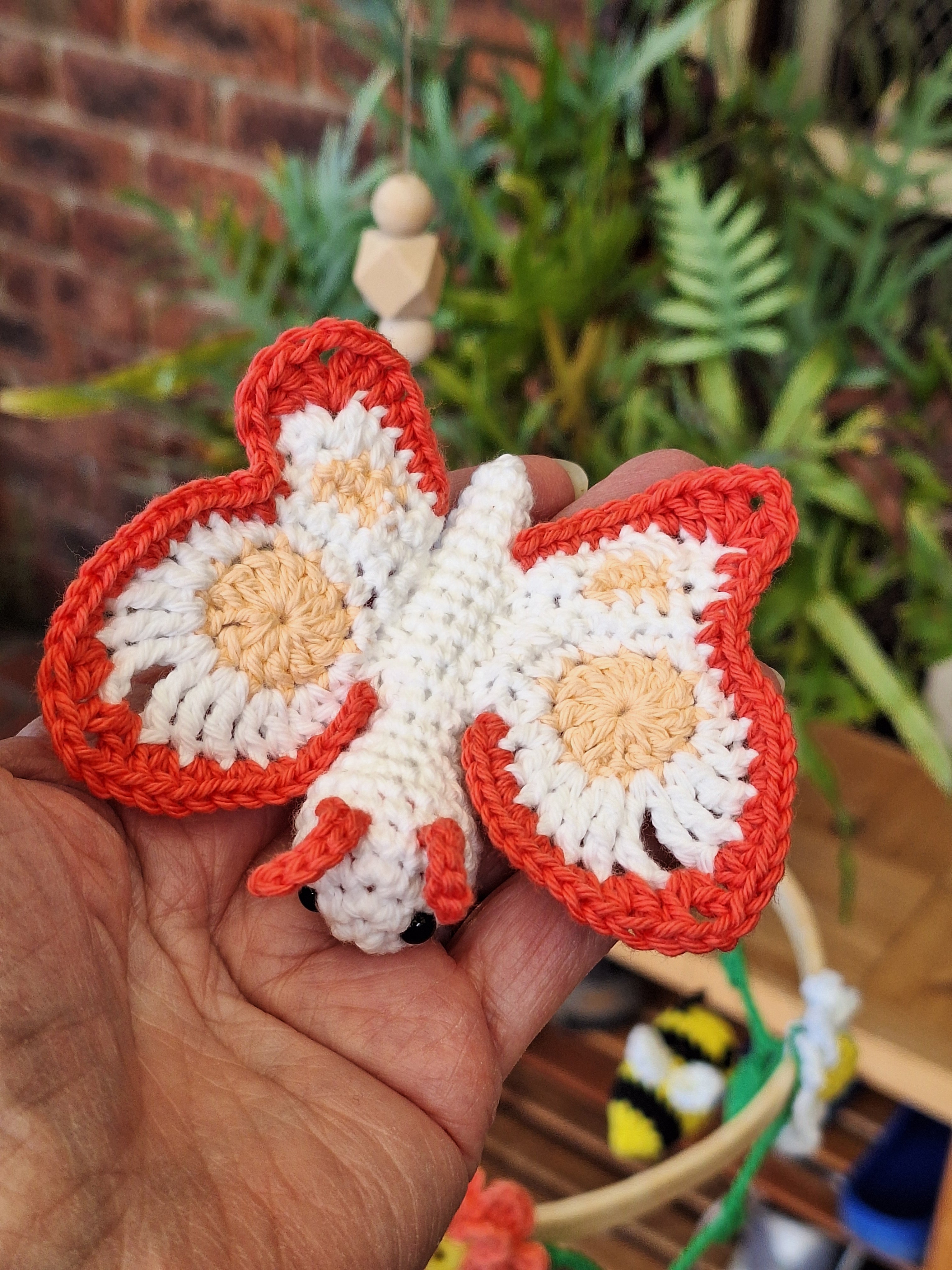 Handmade Crochet Butterfly & Bee Baby Mobile